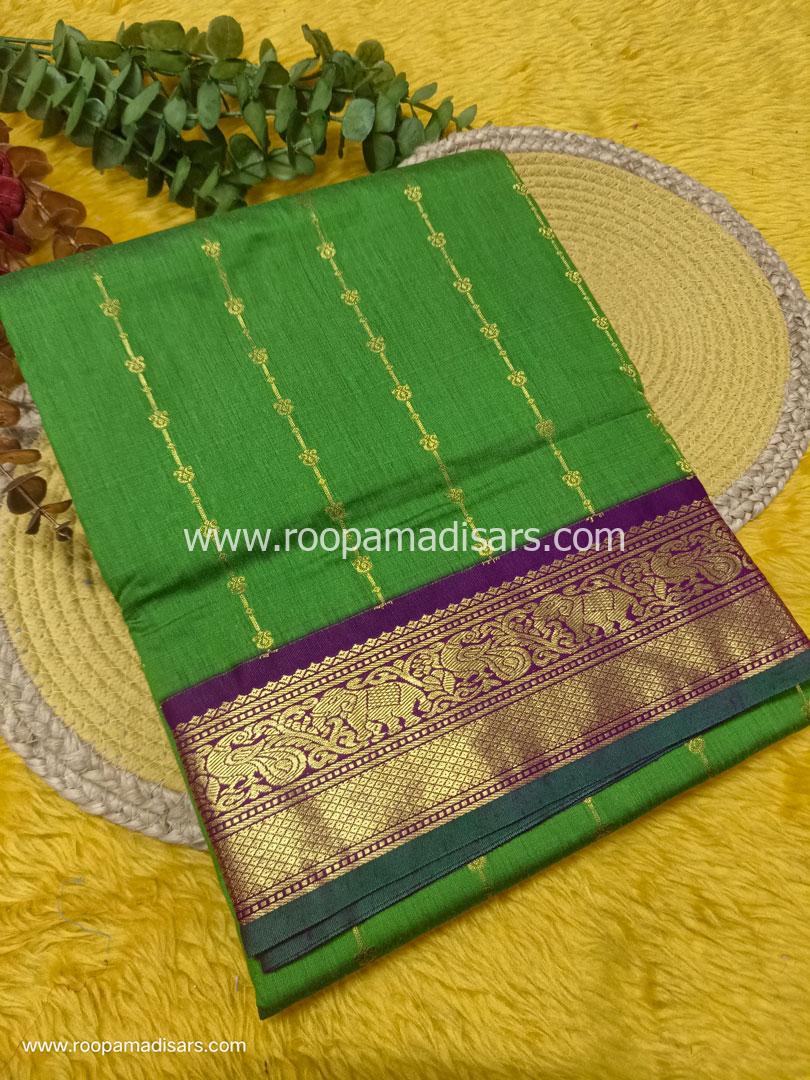 KANCHI SEMI SILK -10 YARDS KANCHI SILK KORVAI MADISAR SAREE WITHOUT BLOUSE PIECE