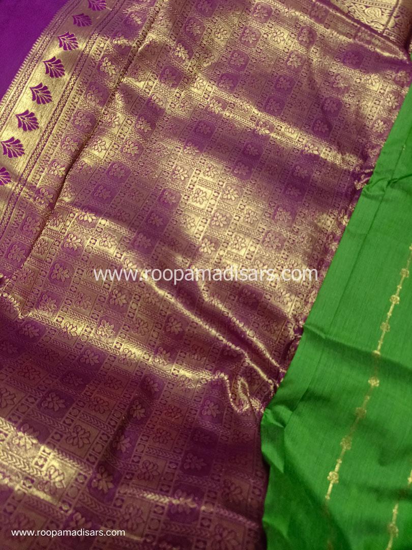 KANCHI SEMI SILK -10 YARDS KANCHI SILK KORVAI MADISAR SAREE WITHOUT BLOUSE PIECE - Image 2