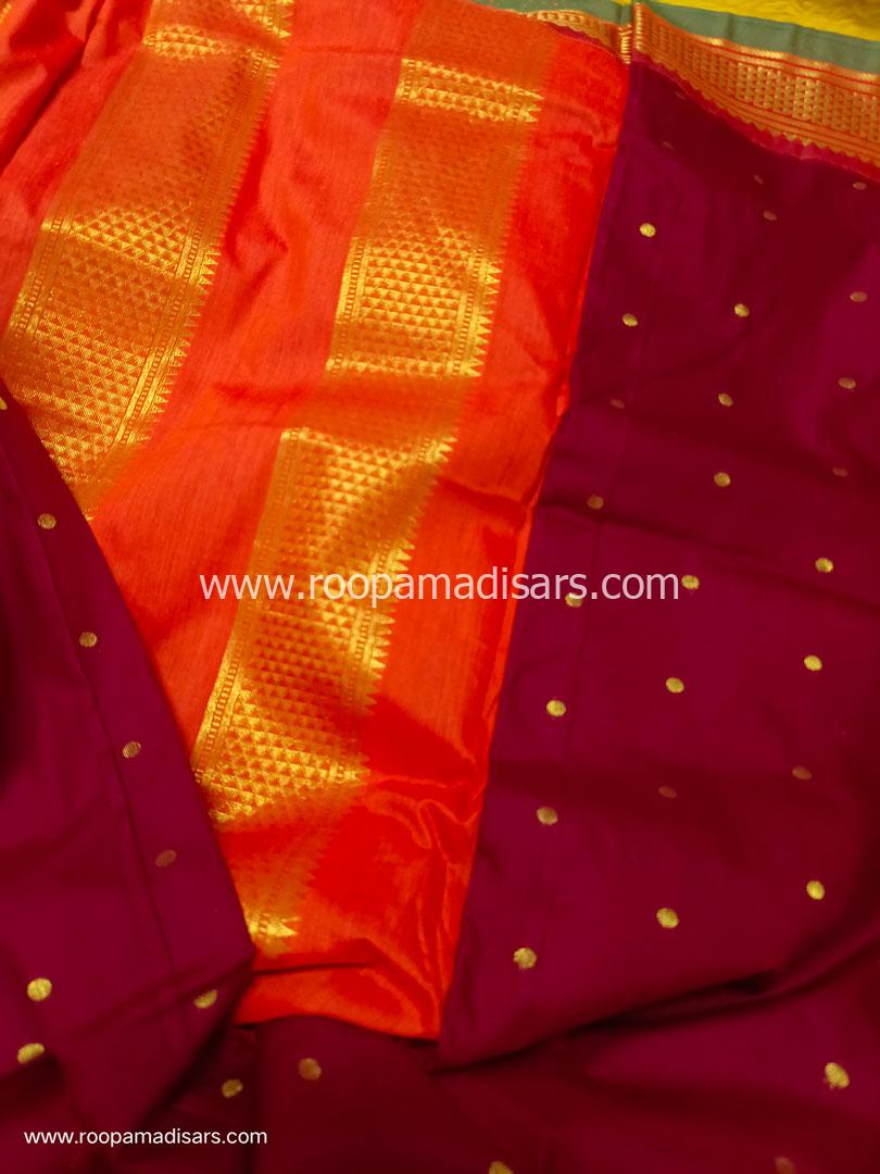 KANCHI SEMI SILK -10 YARDS KANCHI SILK KORVAI MADISAR SAREE WITHOUT BLOUSE PIECE - Image 2