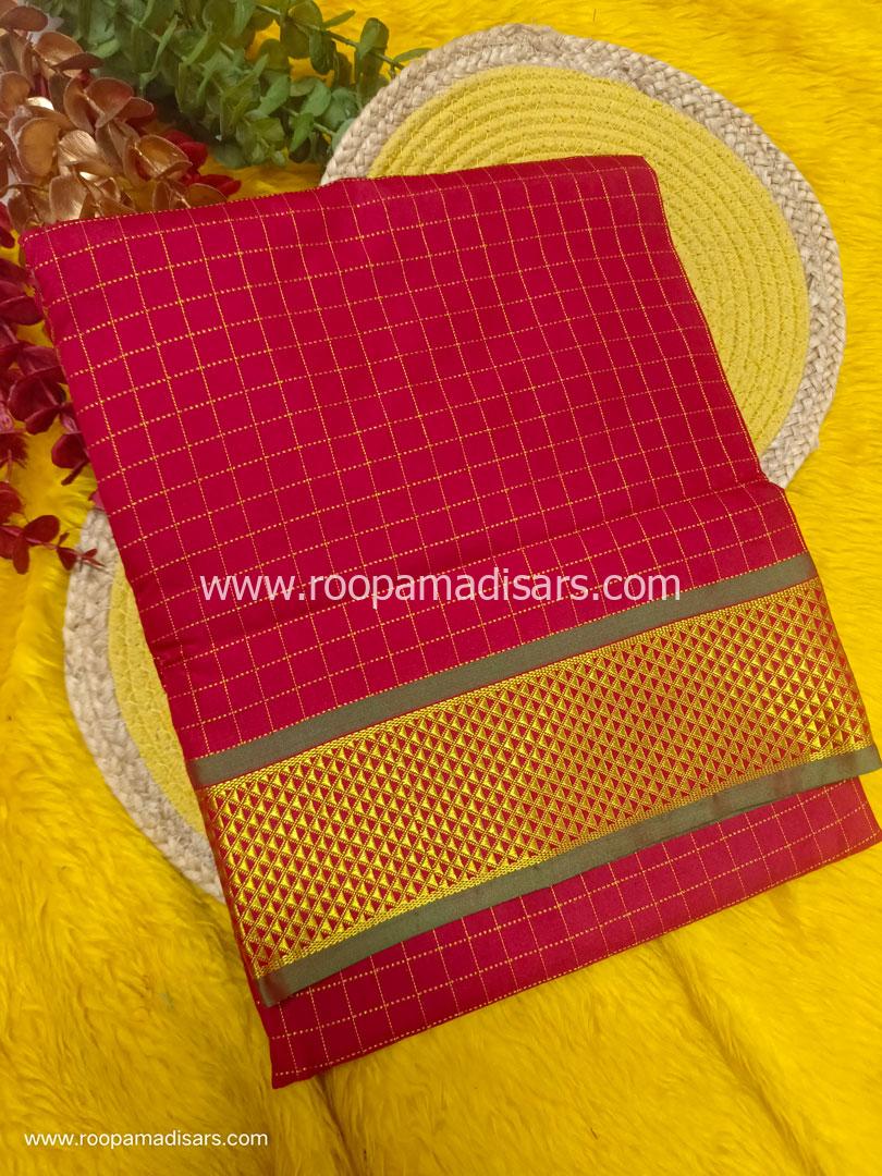 SEMI SILK -10 YARDS SEMI SILK MADISAR SAREE WITHOUT BLOUSE PIECE