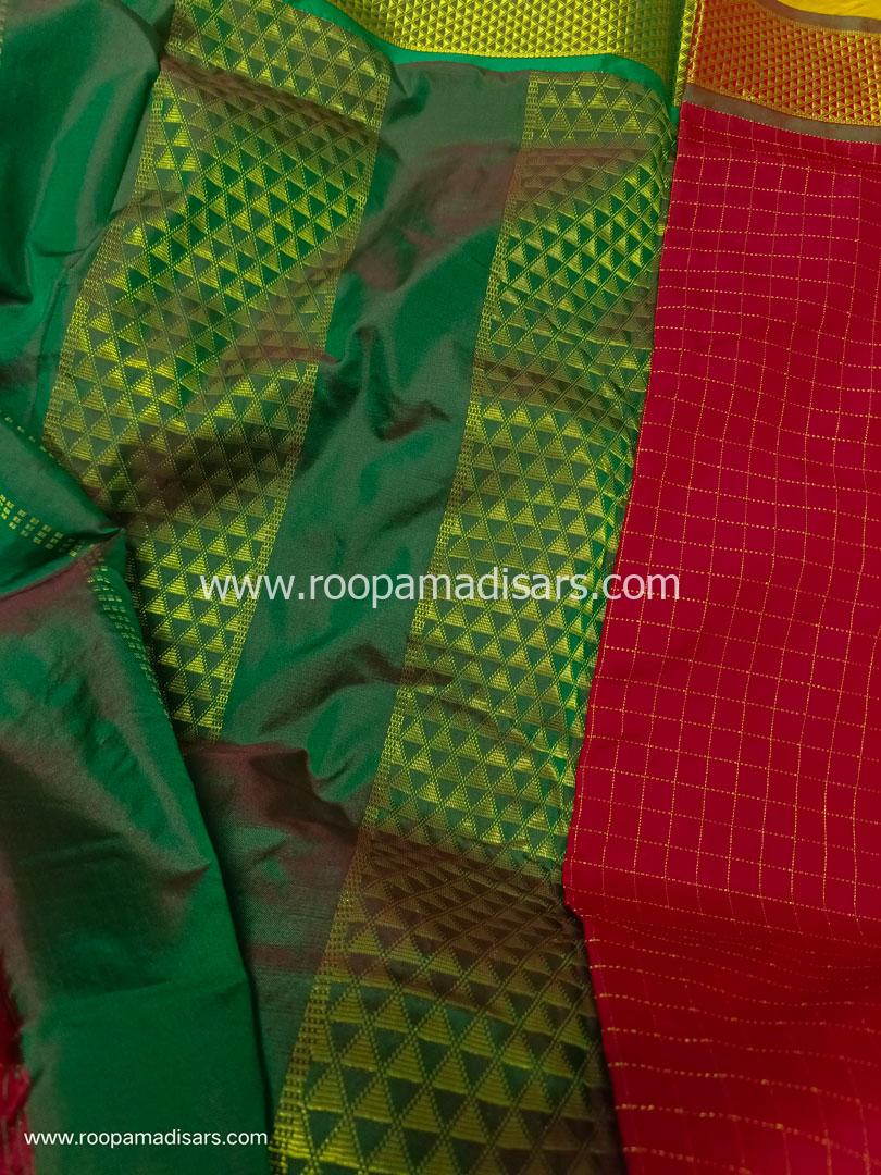 SEMI SILK -10 YARDS SEMI SILK MADISAR SAREE WITHOUT BLOUSE PIECE - Image 3