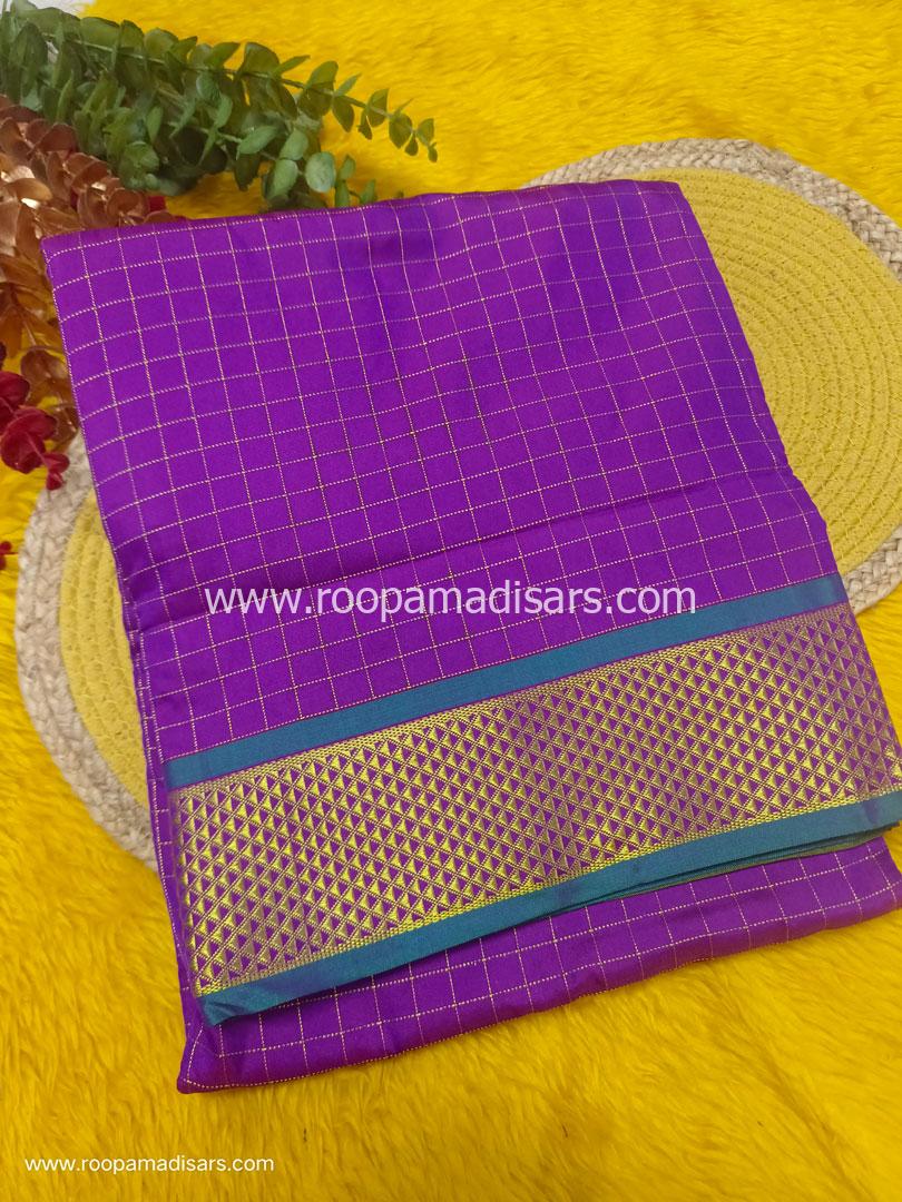 SEMI SILK -10 YARDS SEMI SILK MADISAR SAREE WITHOUT BLOUSE PIECE