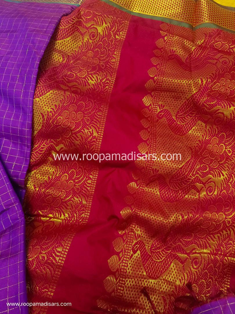 SEMI SILK -10 YARDS SEMI SILK MADISAR SAREE WITHOUT BLOUSE PIECE - Image 2