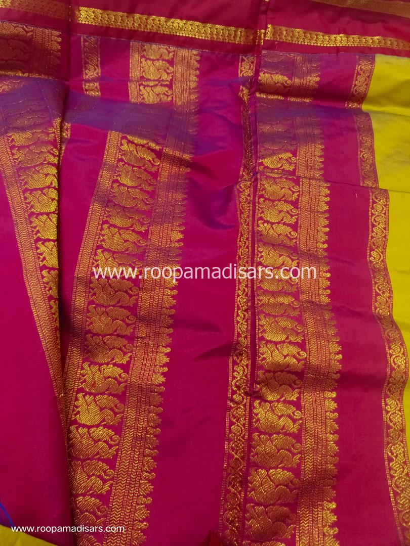 SEMI SILK -10 YARDS SEMI SILK MADISAR SAREE WITHOUT BLOUSE PIECE - Image 2