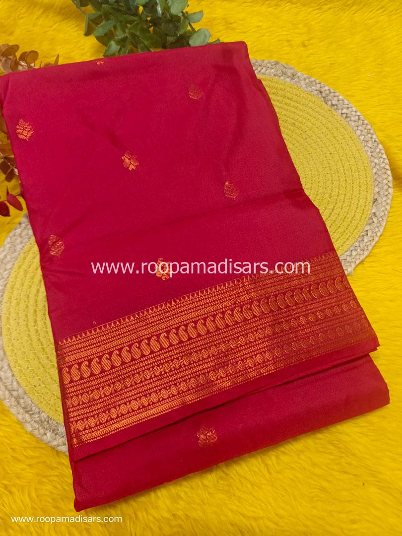SEMI SILK -10 YARDS SEMI SILK MADISAR SAREE WITHOUT BLOUSE PIECE