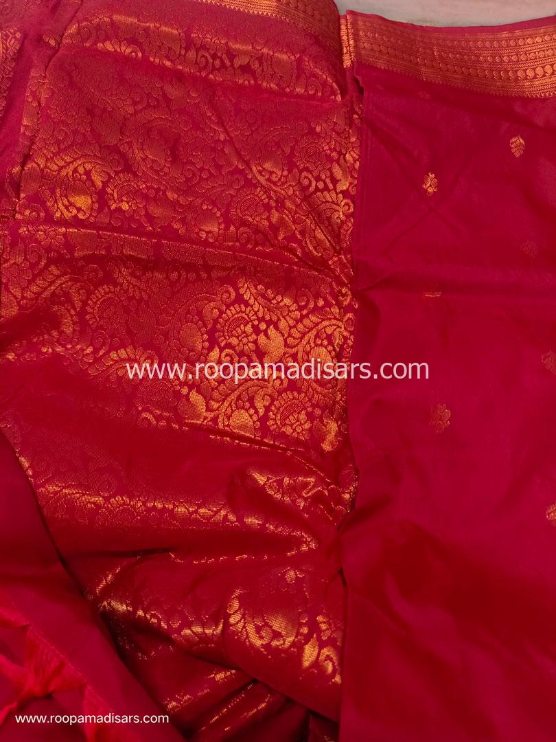 SEMI SILK -10 YARDS SEMI SILK MADISAR SAREE WITHOUT BLOUSE PIECE - Image 2