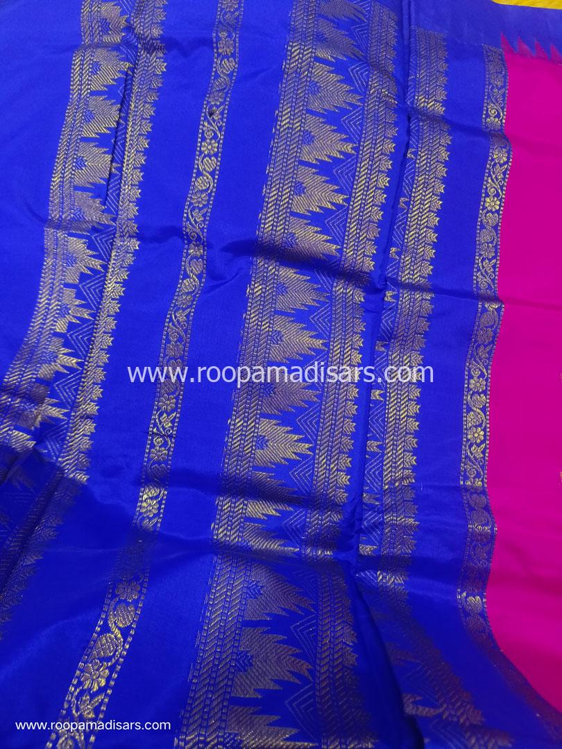 SEMI SILK -10 YARDS SEMI SILK MADISAR SAREE WITHOUT BLOUSE PIECE - Image 2
