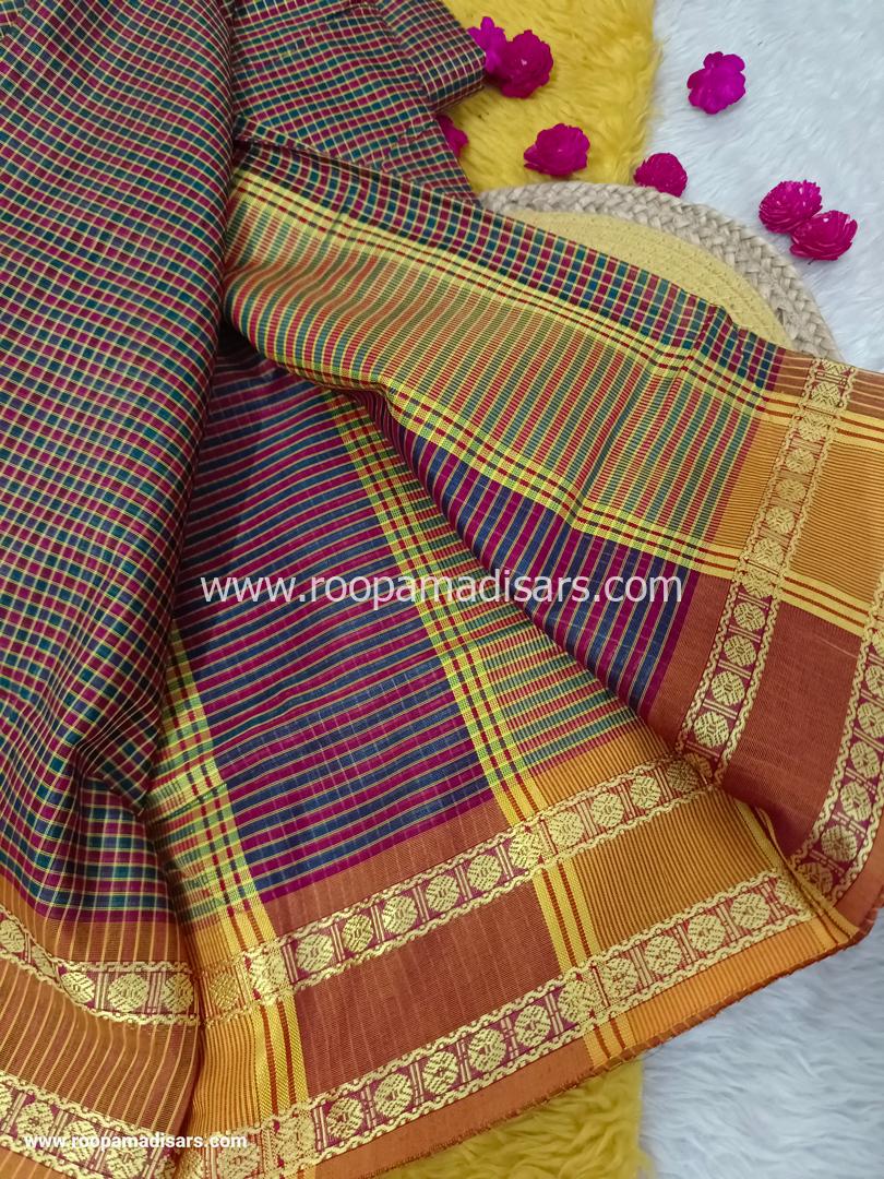 DEVENDRA SAREES -10 YARDS ORIGINAL DEVENDRA MADISAR SAREE WITHOUT BLOUSE PIECE - Image 3