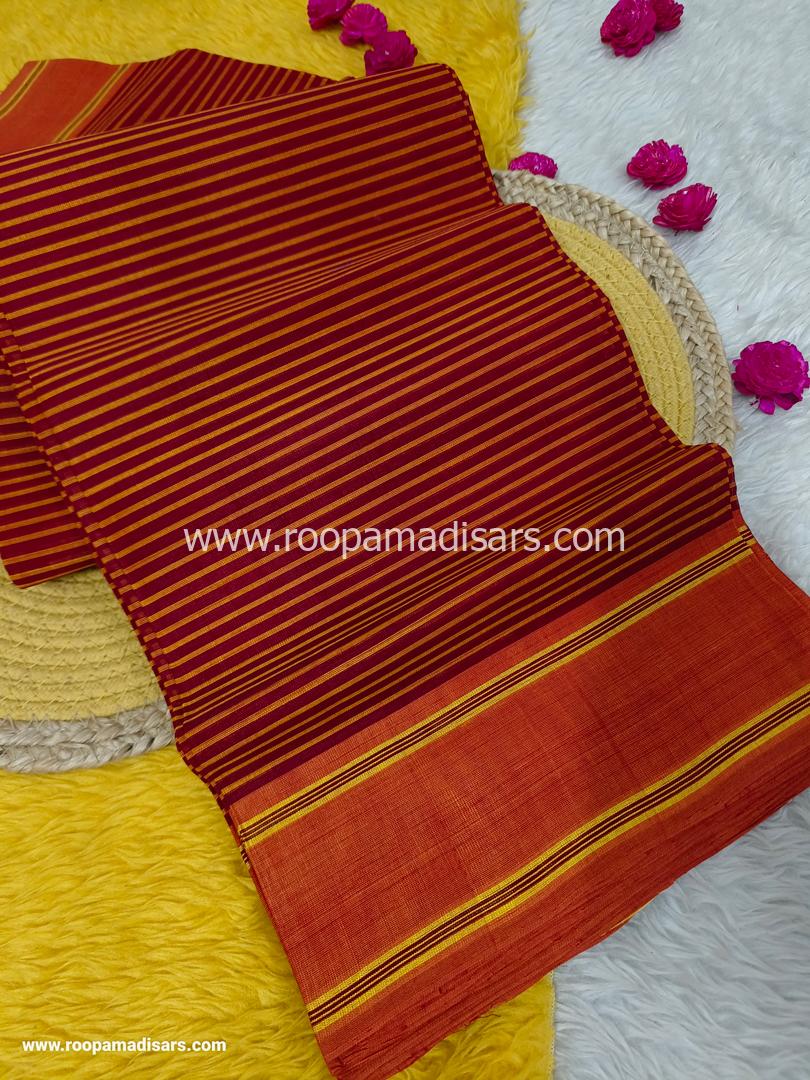DEVENDRA SAREES -10.5 YARDS ORIGINAL DEVENDRA MADISAR SAREE WITHOUT BLOUSE PIECE - Image 2