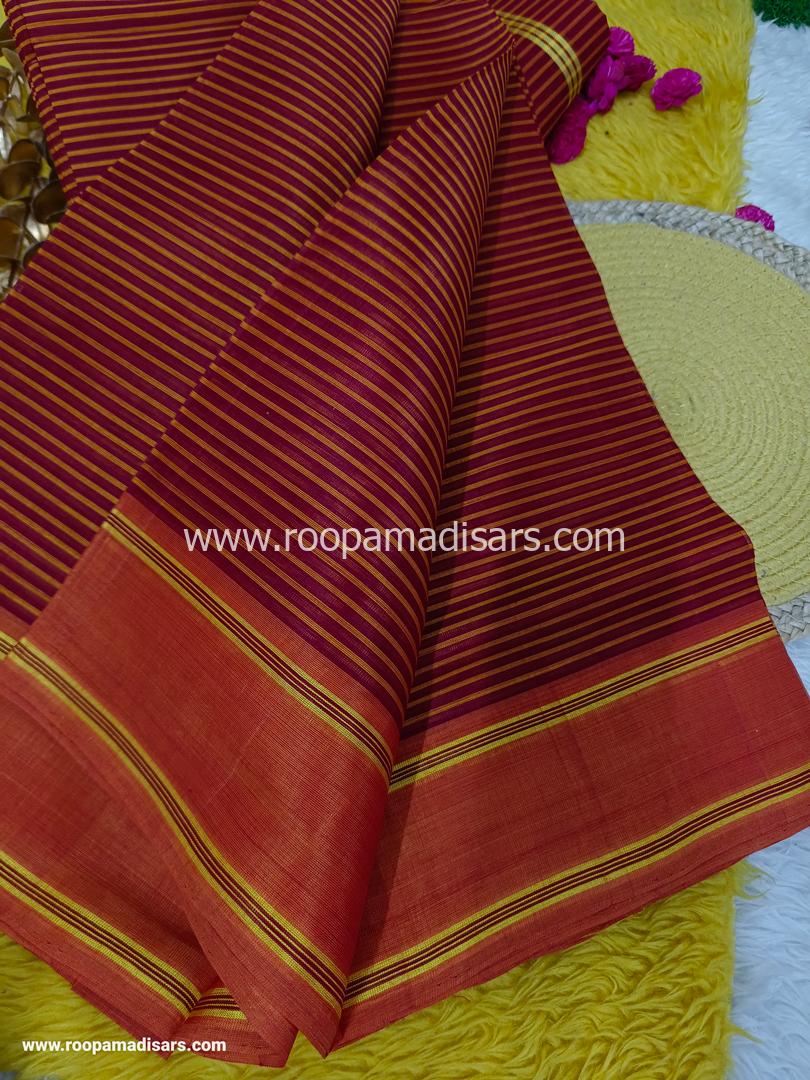 DEVENDRA SAREES -10.5 YARDS ORIGINAL DEVENDRA MADISAR SAREE WITHOUT BLOUSE PIECE - Image 3