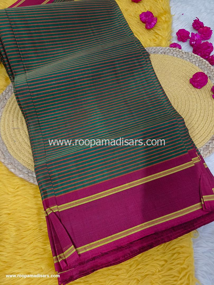 DEVENDRA SAREES -10.5 YARDS ORIGINAL DEVENDRA MADISAR SAREE WITHOUT BLOUSE PIECE - Image 2