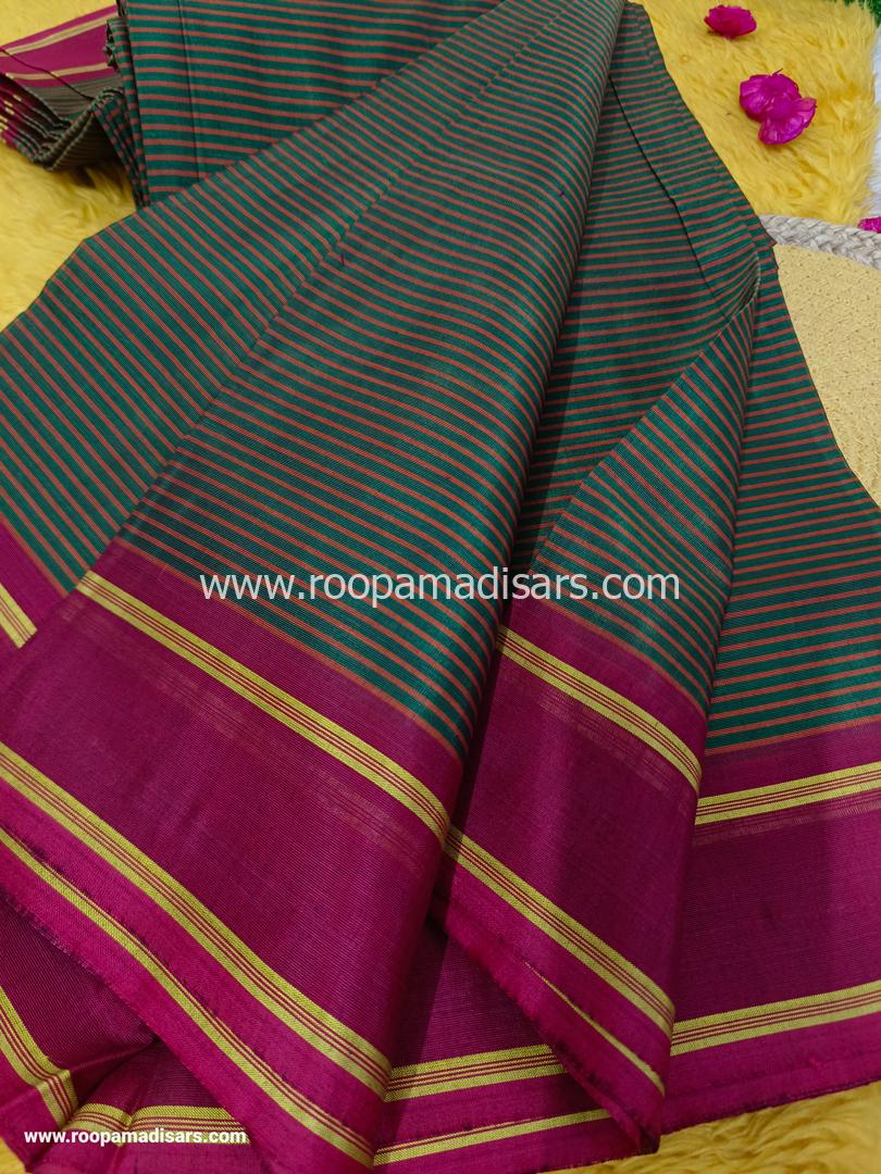 DEVENDRA SAREES -10.5 YARDS ORIGINAL DEVENDRA MADISAR SAREE WITHOUT BLOUSE PIECE - Image 3