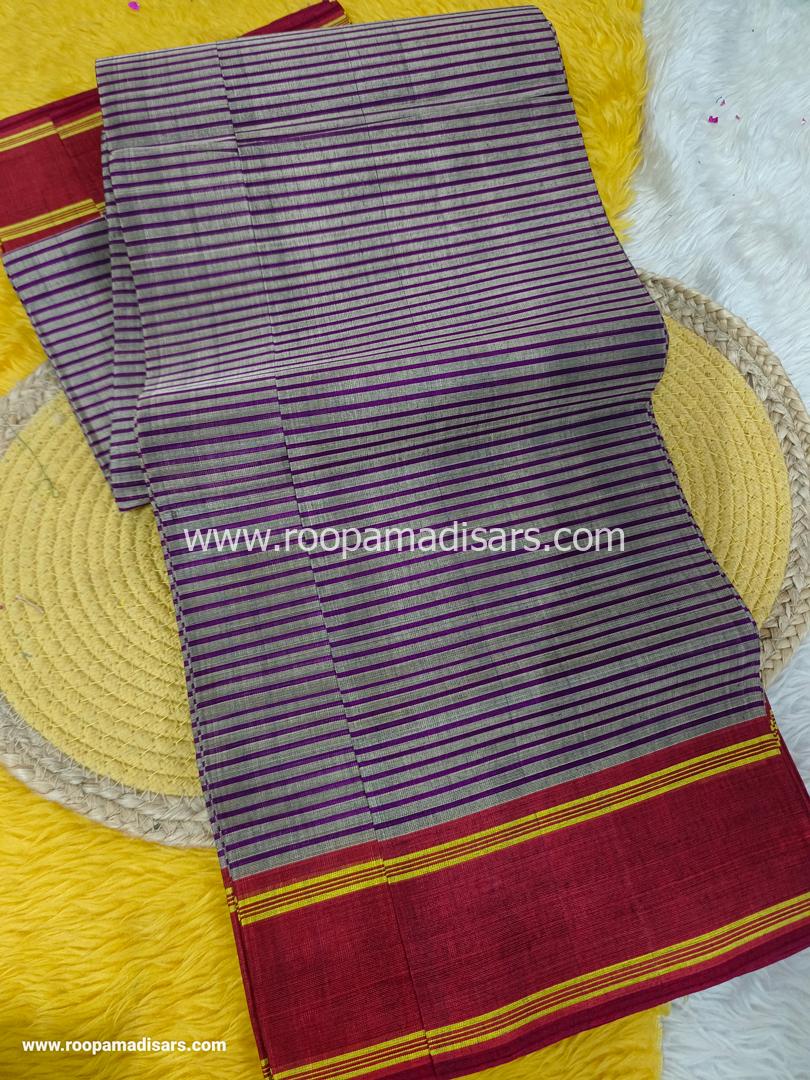 DEVENDRA SAREES -10.5 YARDS ORIGINAL DEVENDRA MADISAR SAREE WITHOUT BLOUSE PIECE - Image 2