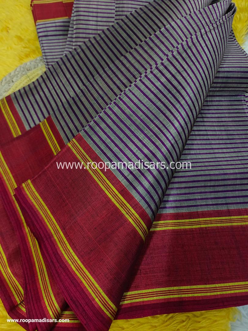 DEVENDRA SAREES -10.5 YARDS ORIGINAL DEVENDRA MADISAR SAREE WITHOUT BLOUSE PIECE - Image 3
