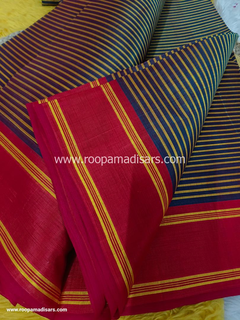 DEVENDRA SAREES -10.5 YARDS ORIGINAL DEVENDRA MADISAR SAREE WITHOUT BLOUSE PIECE - Image 3