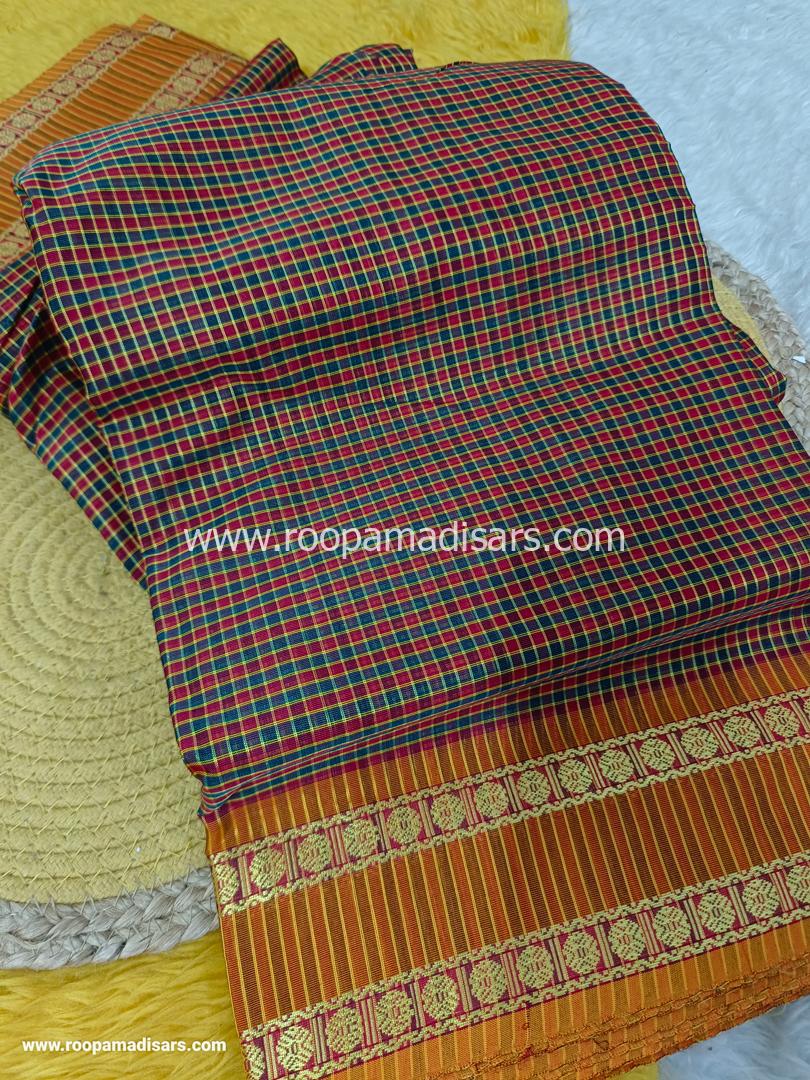 DEVENDRA SAREES -10 YARDS ORIGINAL DEVENDRA MADISAR SAREE WITHOUT BLOUSE PIECE - Image 2