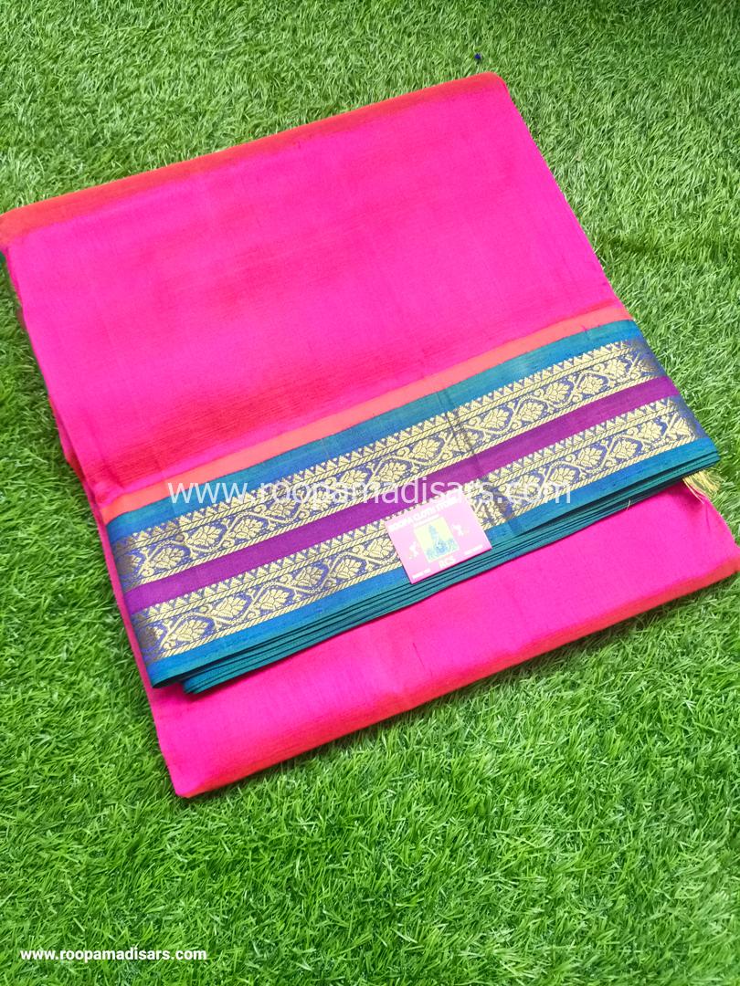 Pure Silk Cotton Madisar -10YARDS PURE SILK COTTON MADISAR KORVAI BORDER WITHOUT BLOUSE PIECE