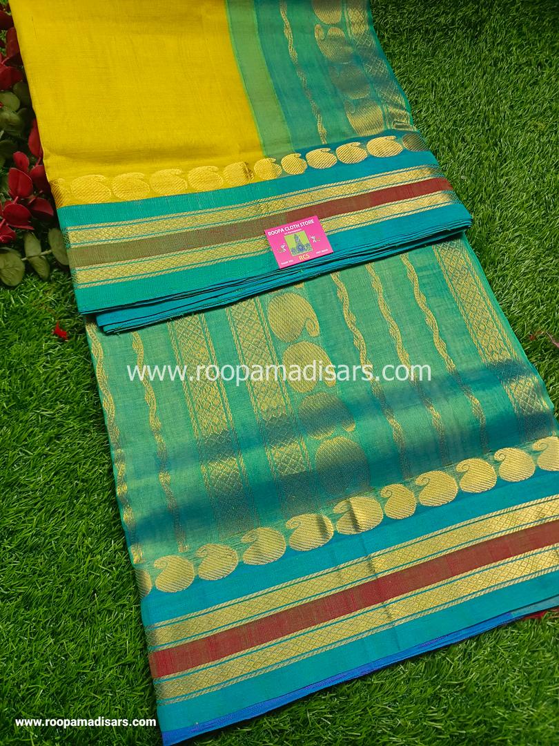 Pure Silk Cotton Madisar -10YARDS PURE SILK COTTON MADISAR KORVAI BORDER WITHOUT BLOUSE PIECE - Image 2