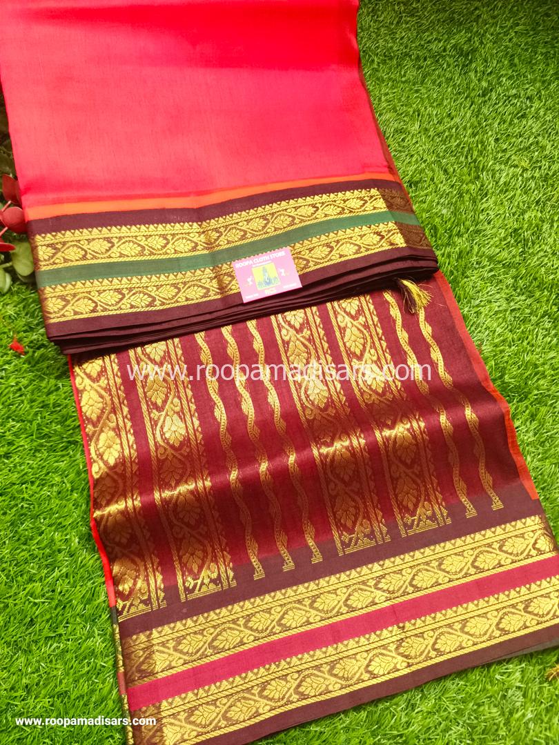 Pure Silk Cotton Madisar -10YARDS PURE SILK COTTON MADISAR KORVAI BORDER WITHOUT BLOUSE PIECE - Image 2