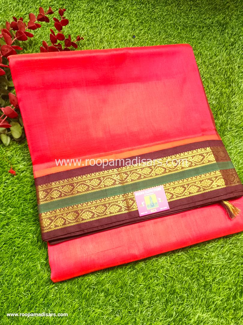 Pure Silk Cotton Madisar -10YARDS PURE SILK COTTON MADISAR KORVAI BORDER WITHOUT BLOUSE PIECE