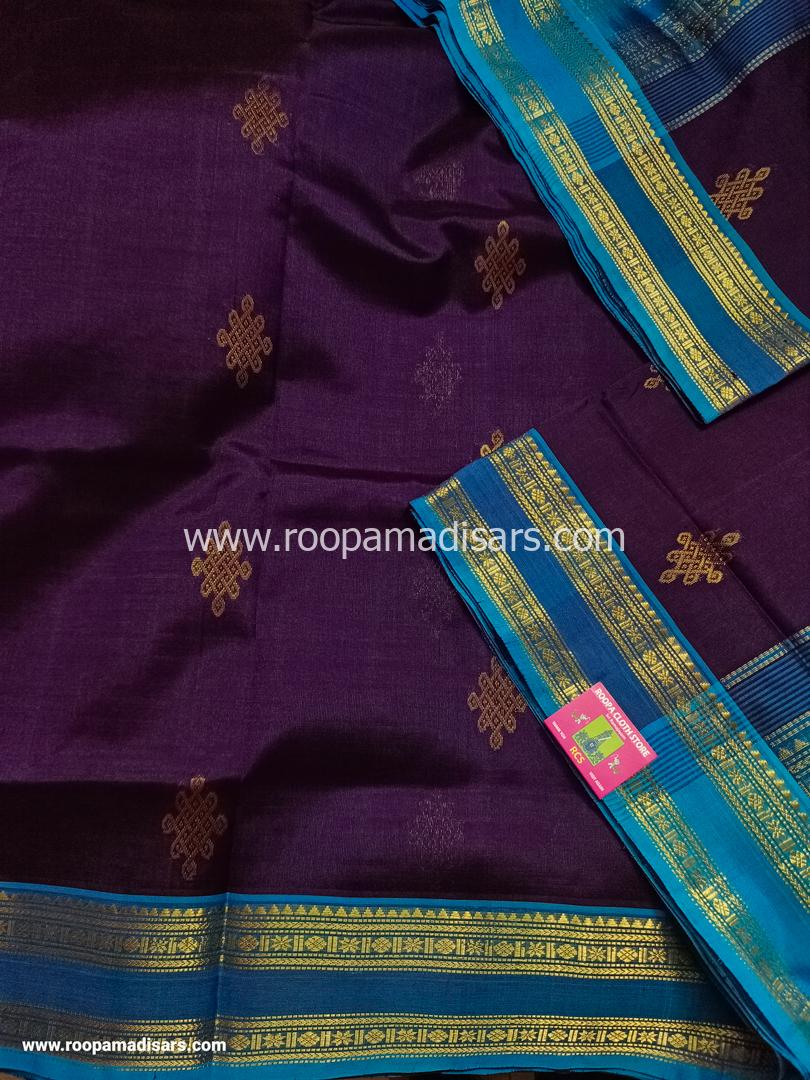 Pure Silk Cotton Madisar -10YARDS PURE SILK COTTON MADISAR KORVAI BORDER WITHOUT BLOUSE PIECE