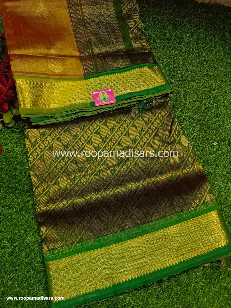 Pure Silk Cotton Madisar -10YARDS PURE SILK COTTON MADISAR KORVAI BORDER WITHOUT BLOUSE PIECE - Image 3