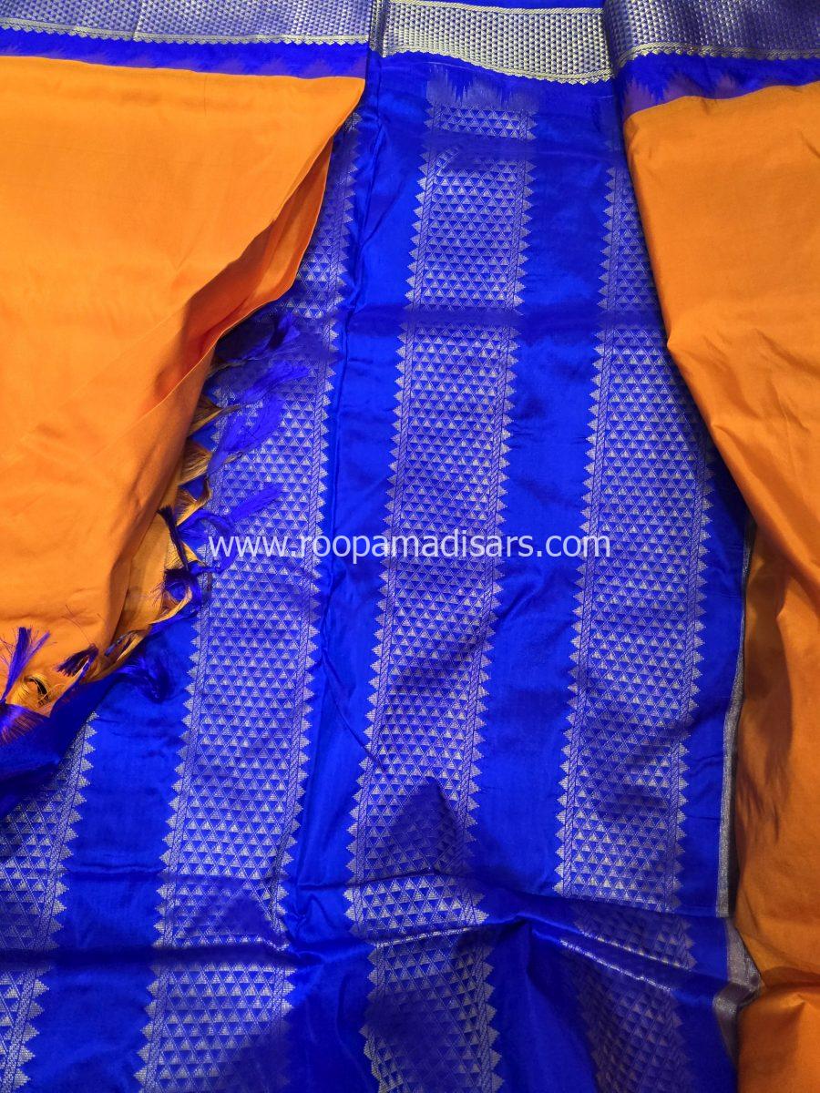 Pure Silk Madisar(with silk mark)-10YARDS PURE SILK PATTU MADISAR KORVAI BORDER WITHOUT BLOUSE PIECE - Image 2