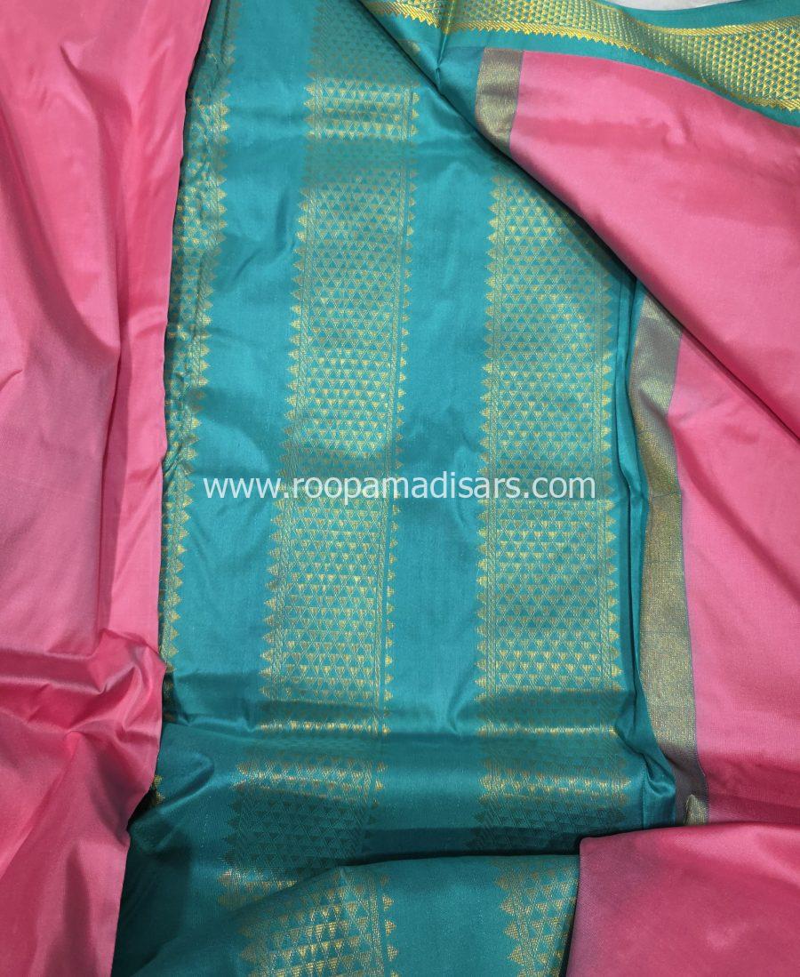 Pure Silk Madisar(with silk mark)-10YARDS PURE SILK PATTU MADISAR KORVAI BORDER WITHOUT BLOUSE PIECE - Image 2