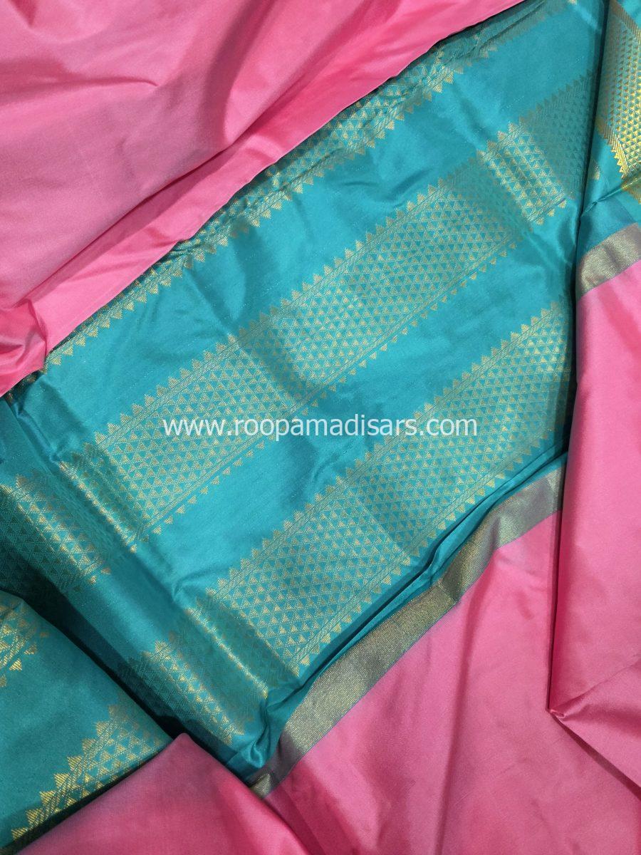 Pure Silk Madisar(with silk mark)-10YARDS PURE SILK PATTU MADISAR KORVAI BORDER WITHOUT BLOUSE PIECE - Image 3