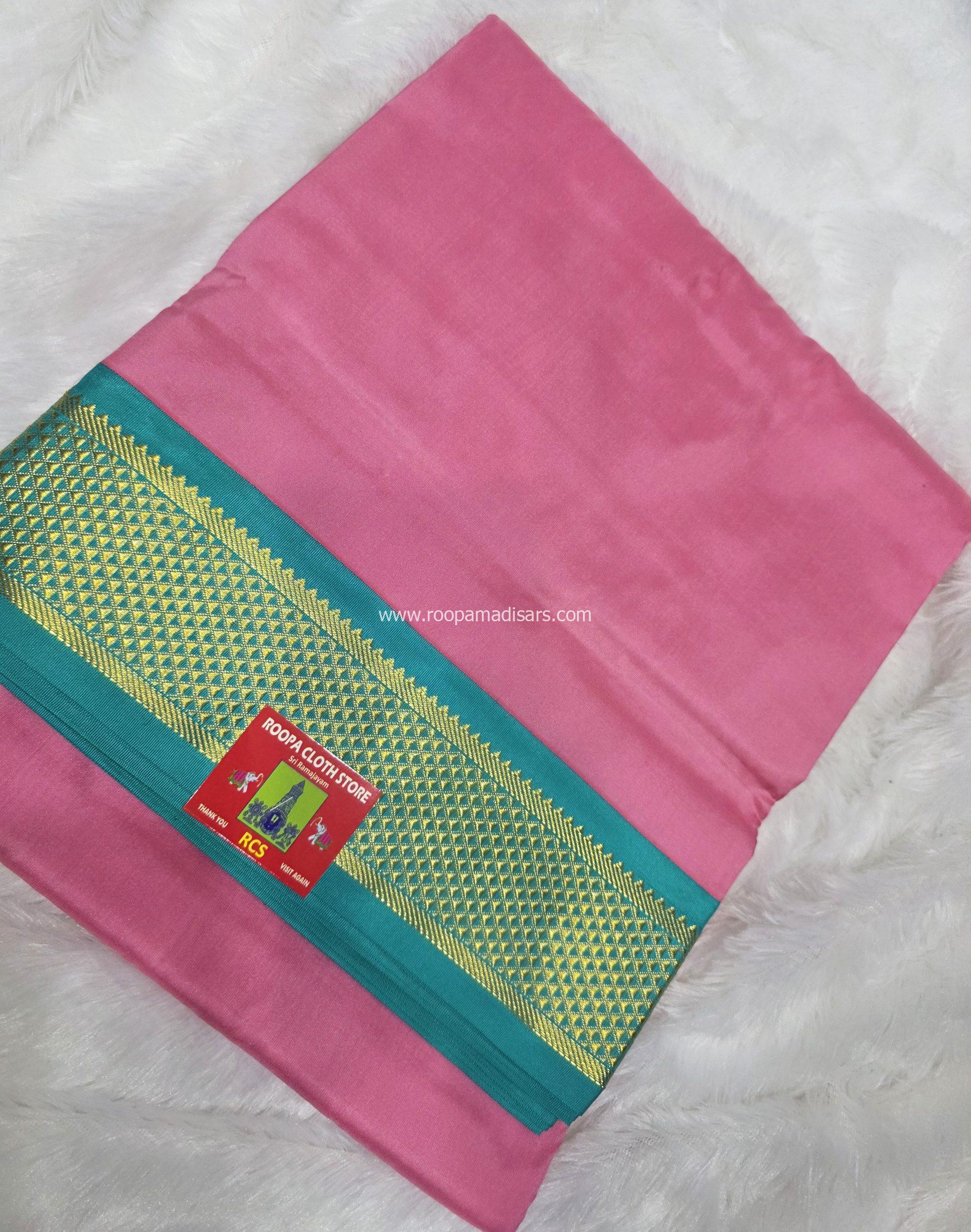 Pure Silk Madisar(with silk mark)-10YARDS PURE SILK PATTU MADISAR KORVAI BORDER WITHOUT BLOUSE PIECE