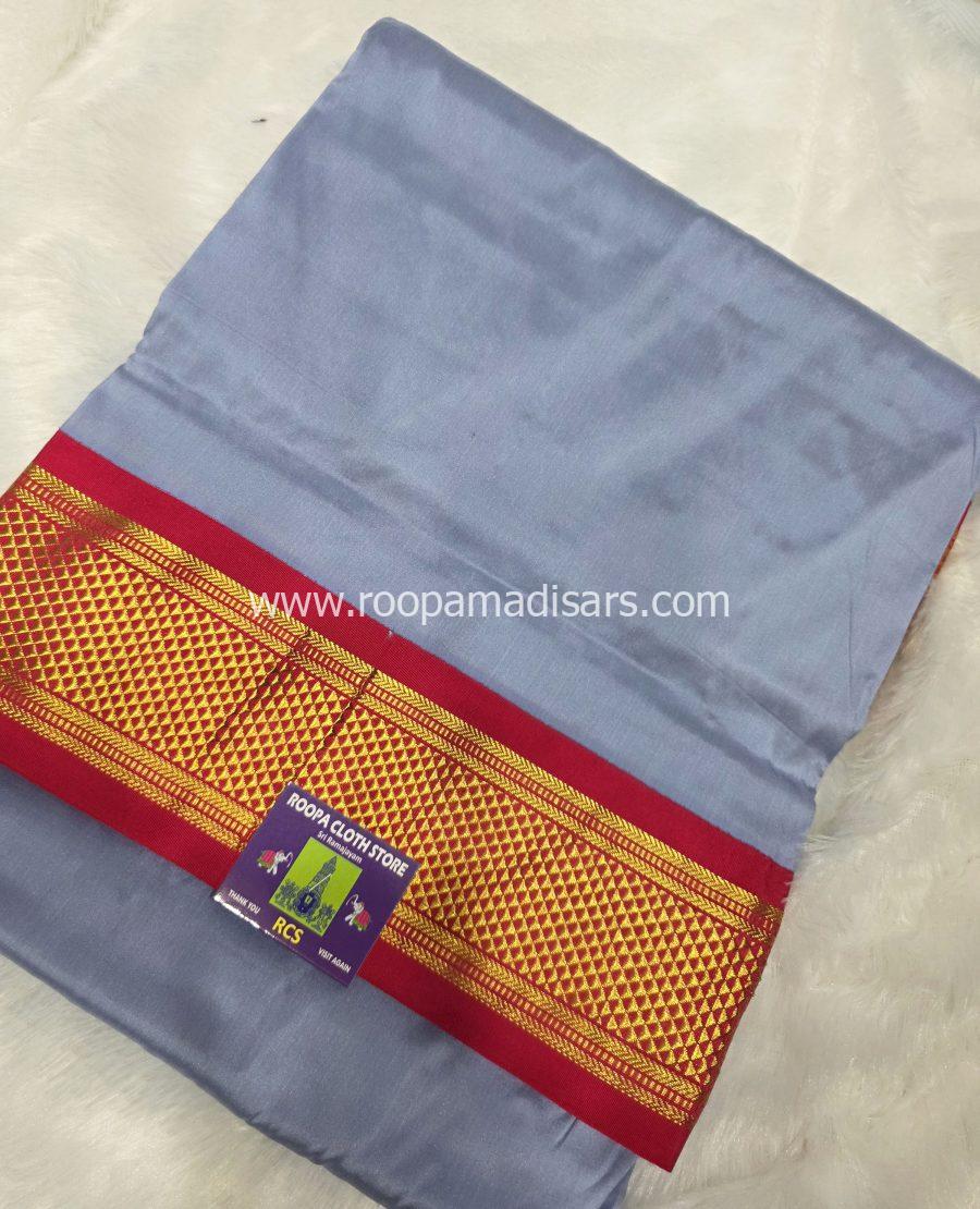 Pure Silk Madisar(with silk mark)-10YARDS PURE SILK PATTU MADISAR KORVAI BORDER WITHOUT BLOUSE PIECE