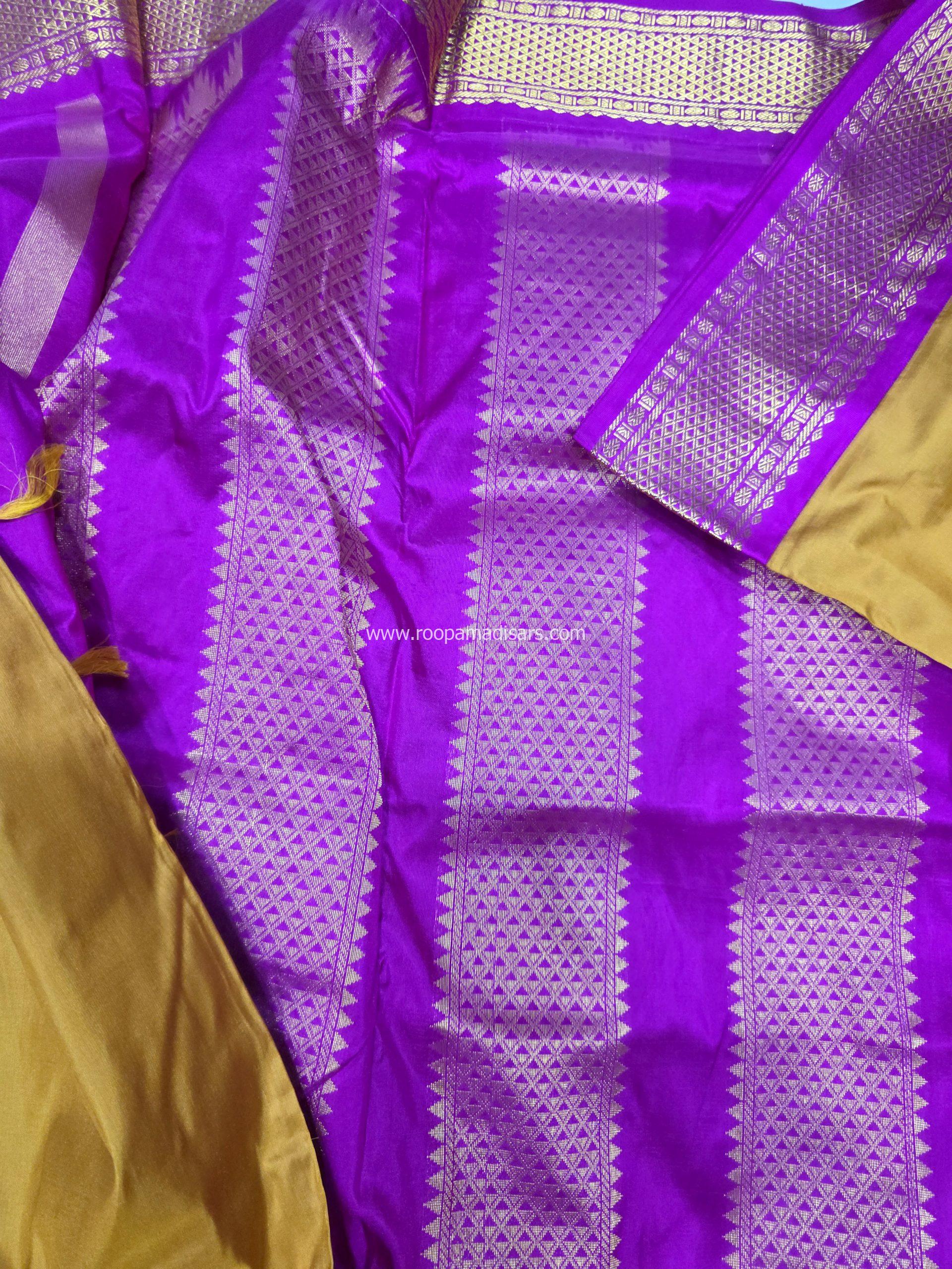 Pure Silk Madisar(with silk mark)-10YARDS PURE SILK PATTU MADISAR KORVAI BORDER WITHOUT BLOUSE PIECE - Image 2
