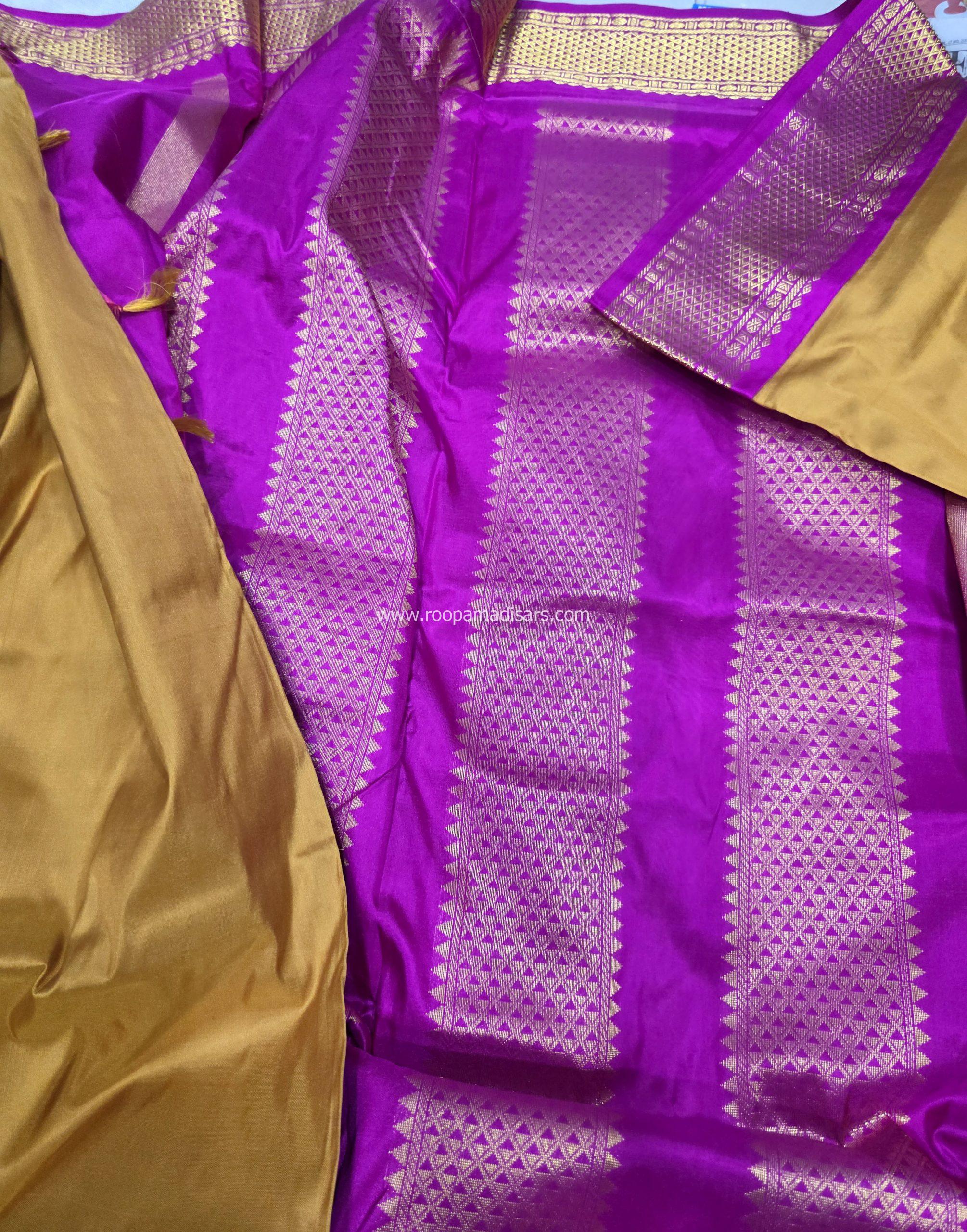 Pure Silk Madisar(with silk mark)-10YARDS PURE SILK PATTU MADISAR KORVAI BORDER WITHOUT BLOUSE PIECE - Image 3