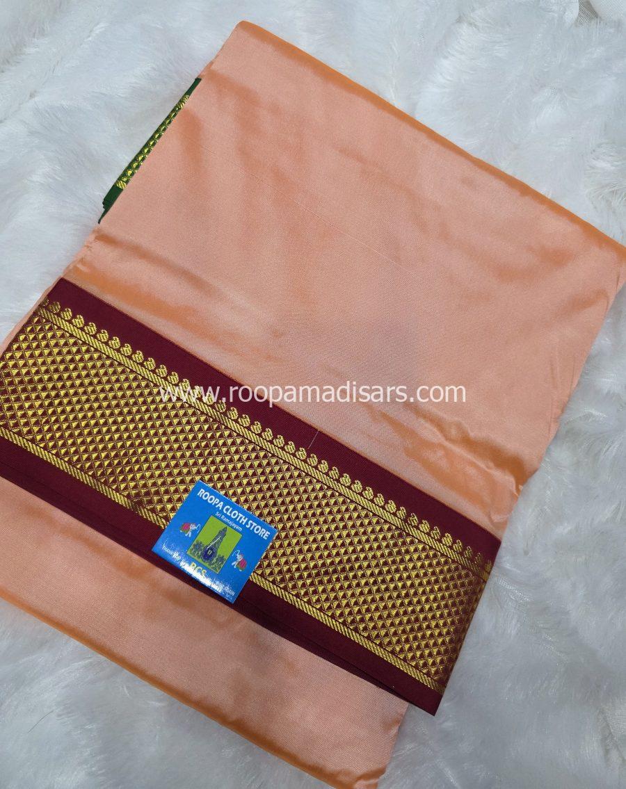 Pure Silk Madisar Ganga Jamuna Border (with silk mark)-10YARDS PURE SILK PATTU MADISAR KORVAI BORDER WITHOUT BLOUSE PIECE - Image 2