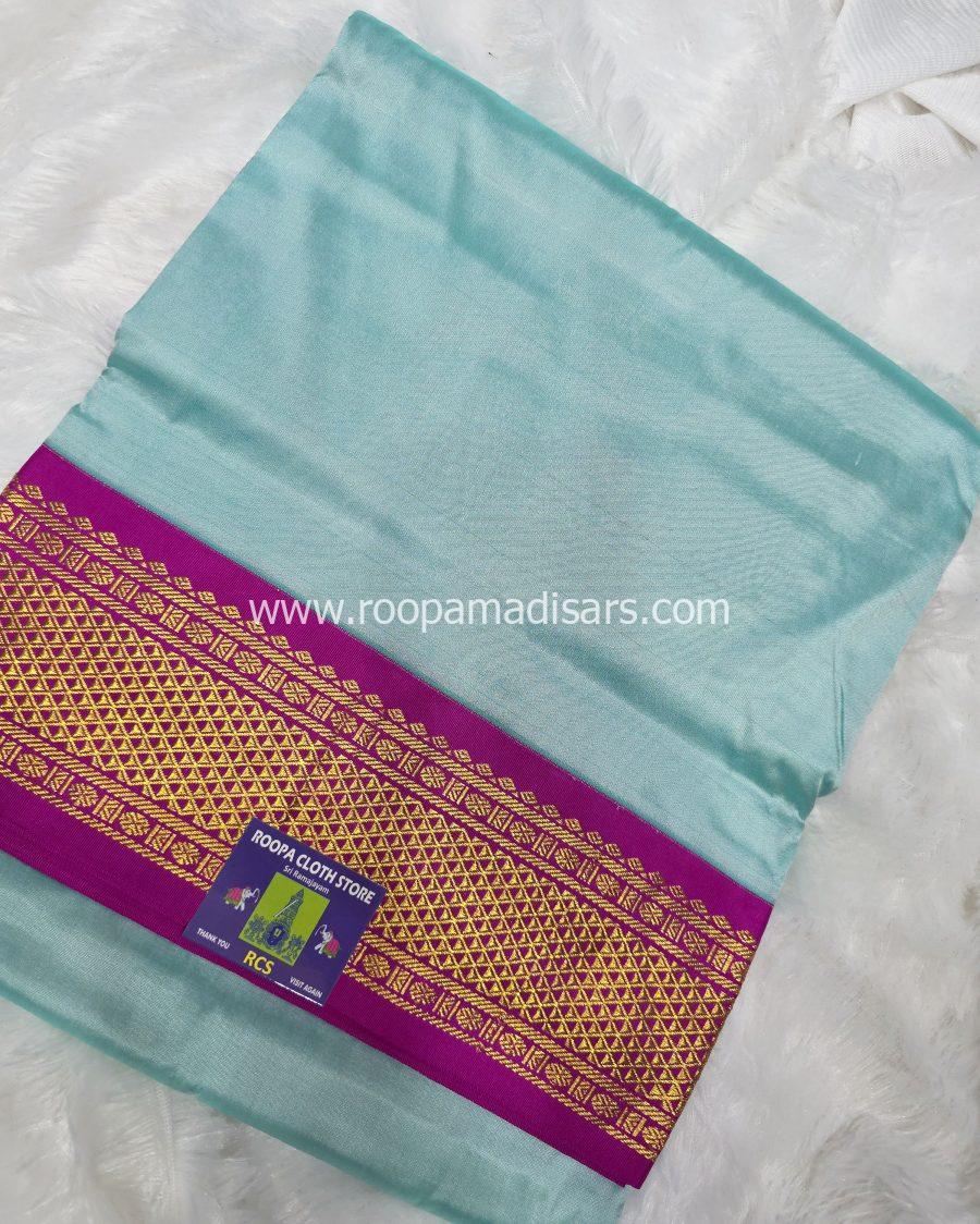 Pure Silk Madisar(with silk mark)-10YARDS PURE SILK PATTU MADISAR KORVAI BORDER WITHOUT BLOUSE PIECE