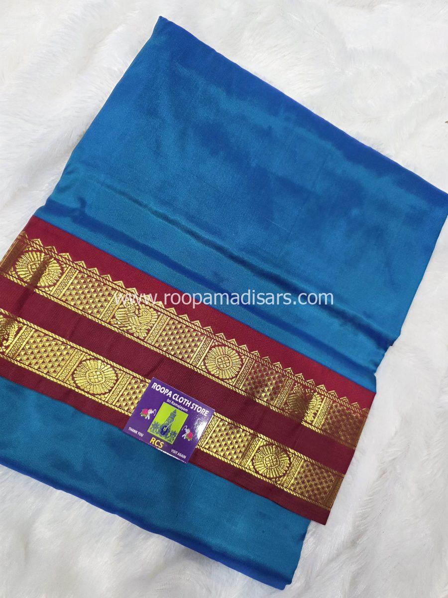 Pure Silk Madisar(with silk mark)-10YARDS PURE SILK PATTU MADISAR KORVAI BORDER WITHOUT BLOUSE PIECE