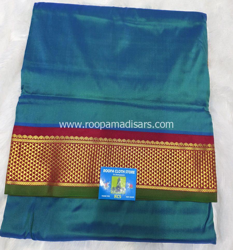 Pure Silk Madisar(with silk mark)-10YARDS PURE SILK PATTU MADISAR KORVAI BORDER WITHOUT BLOUSE PIECE - Image 2