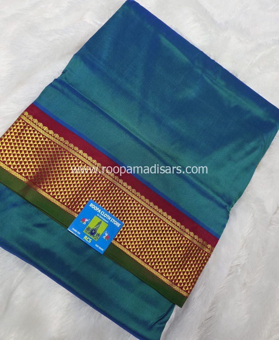 Pure Silk Madisar(with silk mark)-10YARDS PURE SILK PATTU MADISAR KORVAI BORDER WITHOUT BLOUSE PIECE