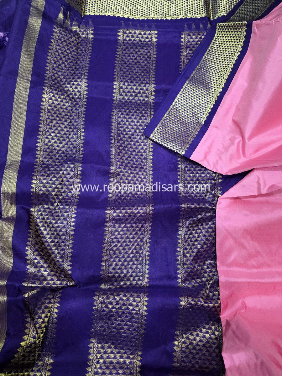 Pure Silk Madisar(with silk mark)-10YARDS PURE SILK PATTU MADISAR KORVAI BORDER WITHOUT BLOUSE PIECE - Image 3