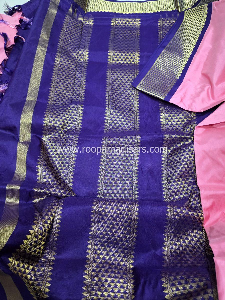 Pure Silk Madisar(with silk mark)-10YARDS PURE SILK PATTU MADISAR KORVAI BORDER WITHOUT BLOUSE PIECE - Image 4