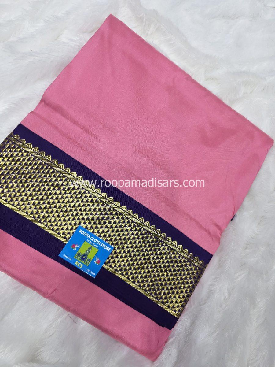 Pure Silk Madisar(with silk mark)-10YARDS PURE SILK PATTU MADISAR KORVAI BORDER WITHOUT BLOUSE PIECE