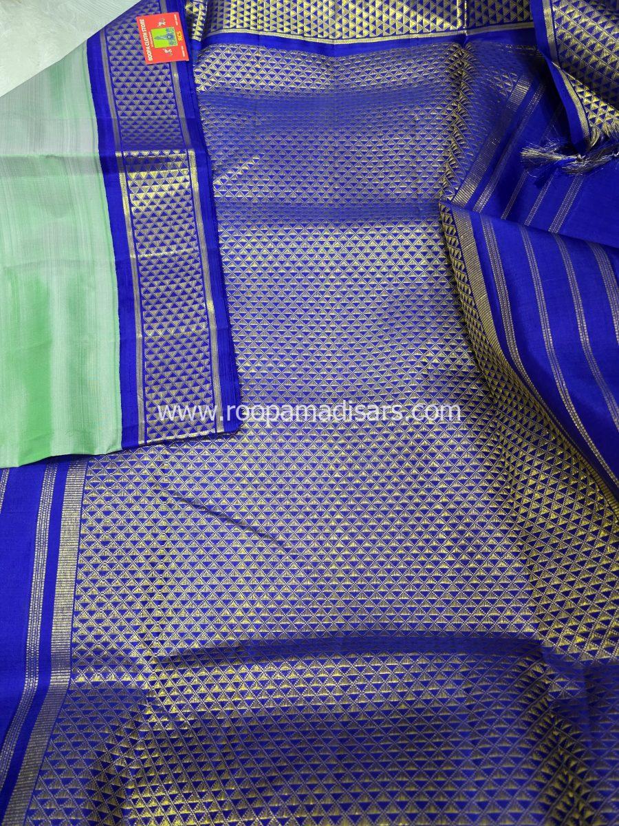 Pure Silk Madisar(with silk mark)-10YARDS PURE SILK PATTU MADISAR KORVAI BORDER WITHOUT BLOUSE PIECE - Image 4