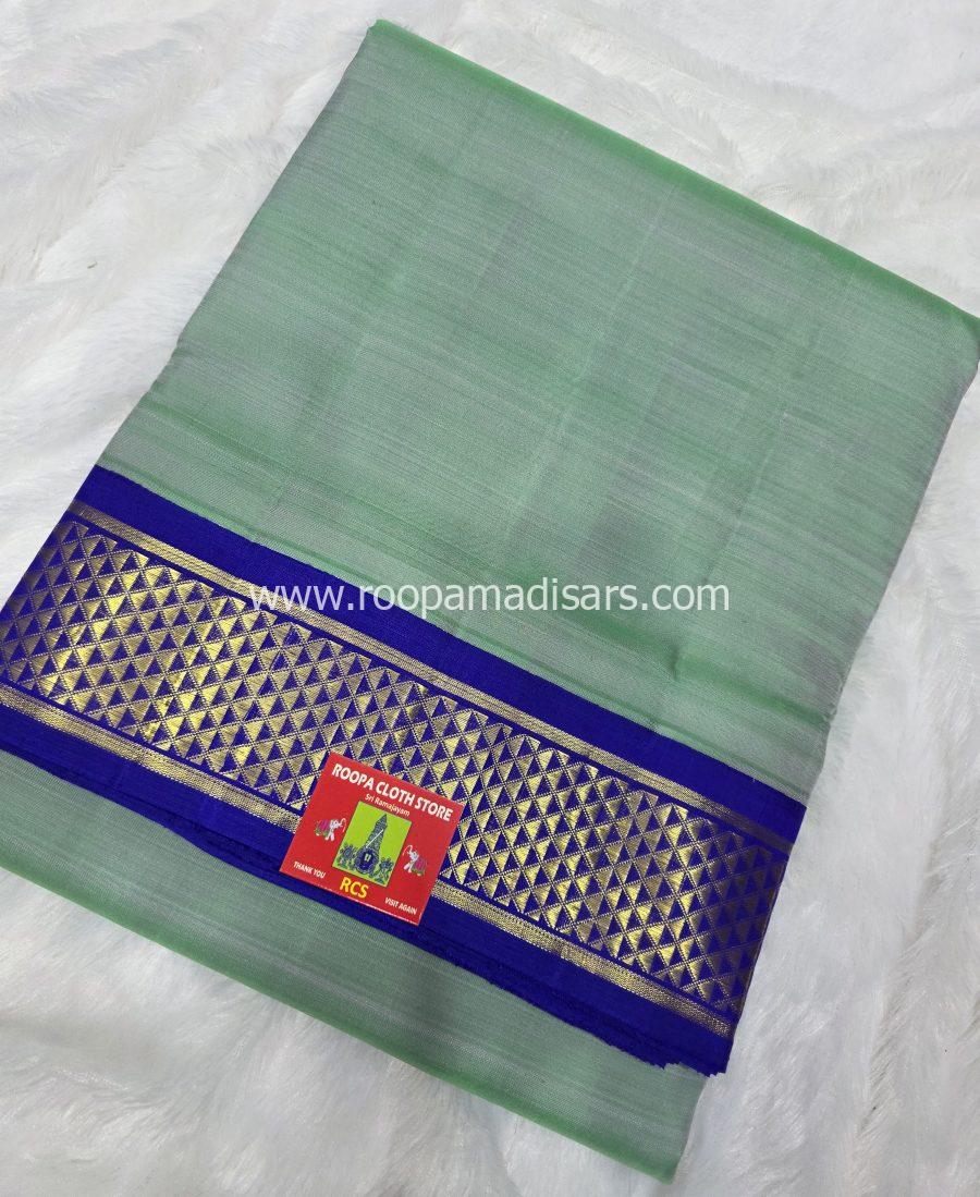 Pure Silk Madisar(with silk mark)-10YARDS PURE SILK PATTU MADISAR KORVAI BORDER WITHOUT BLOUSE PIECE