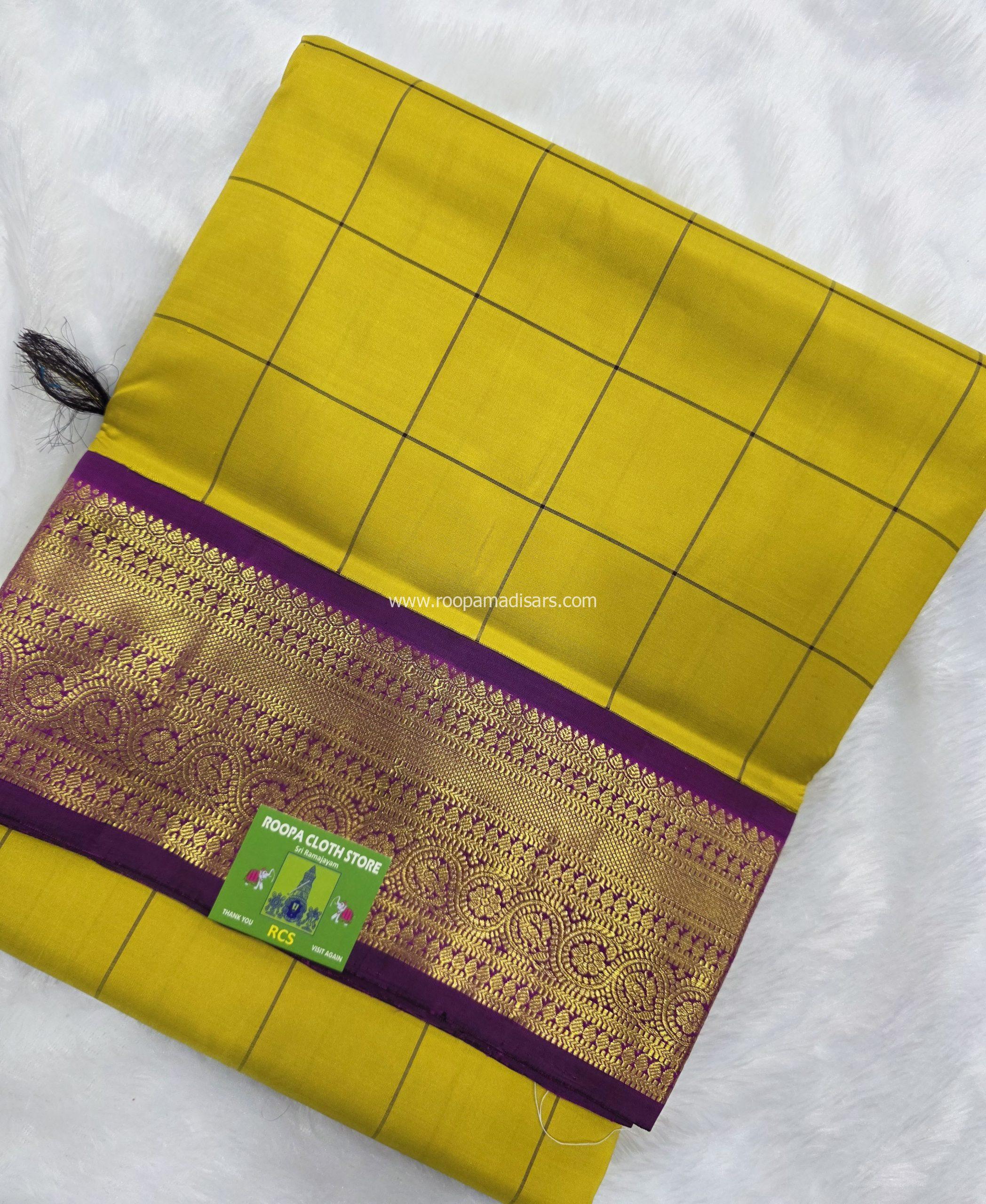 Pure Silk Madisar(with silk mark)-10YARDS PURE SILK PATTU MADISAR KORVAI BORDER WITHOUT BLOUSE PIECE