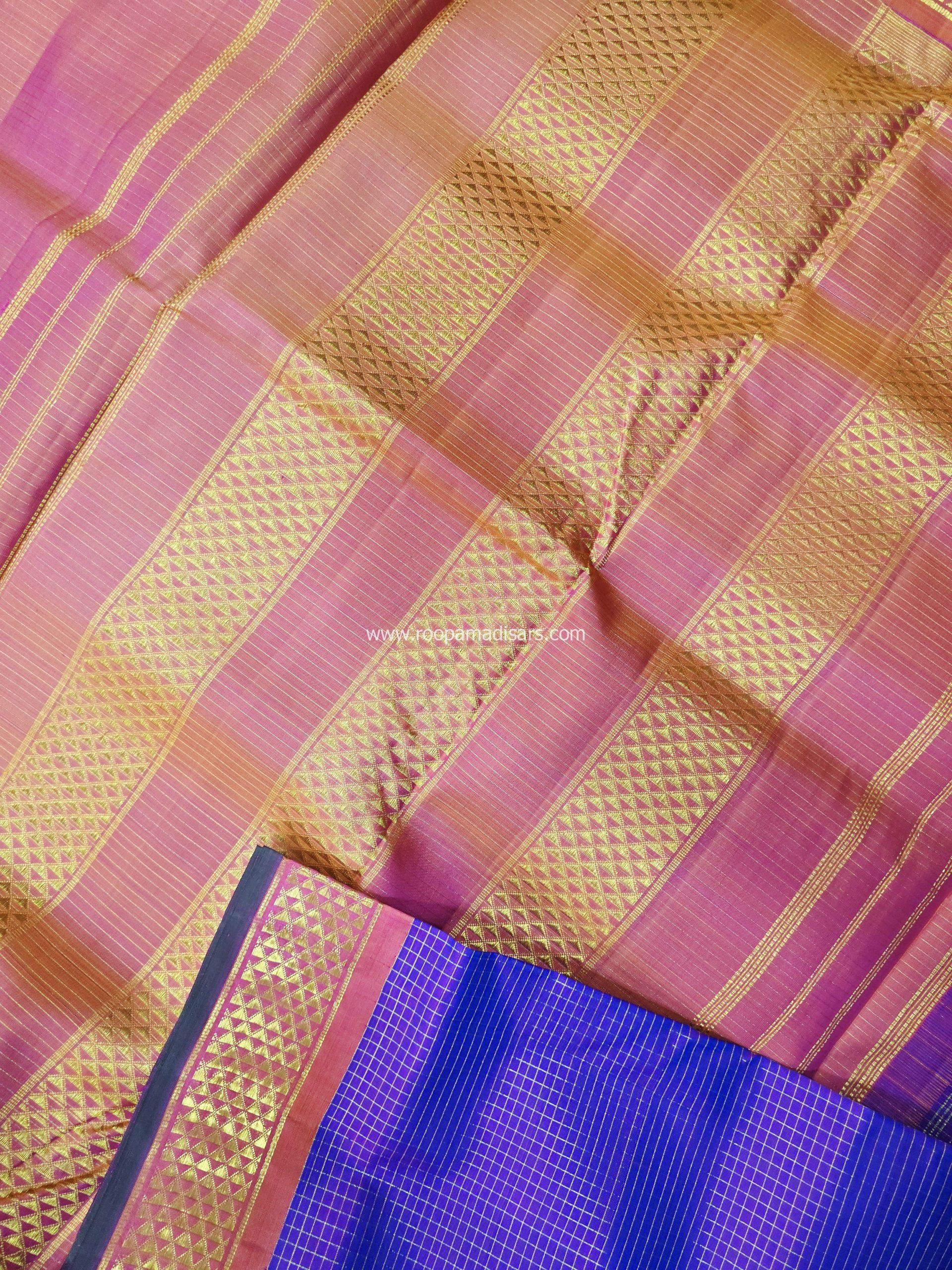 Pure Silk Madisar(with silk mark)-10YARDS PURE SILK PATTU MADISAR KORVAI BORDER WITHOUT BLOUSE PIECE - Image 3