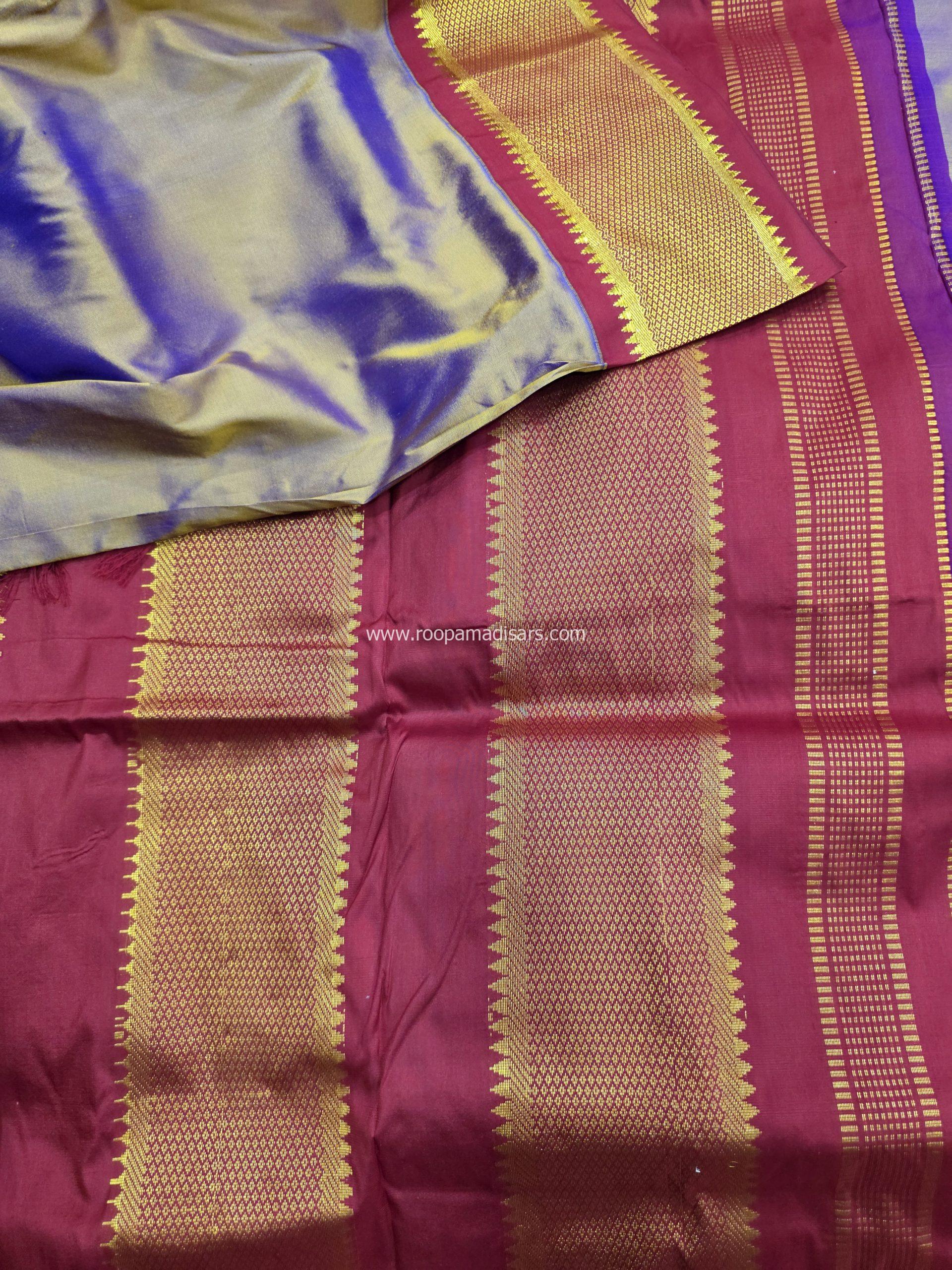 Pure Silk Madisar(with silk mark)-10YARDS PURE SILK PATTU MADISAR KORVAI BORDER WITHOUT BLOUSE PIECE - Image 3