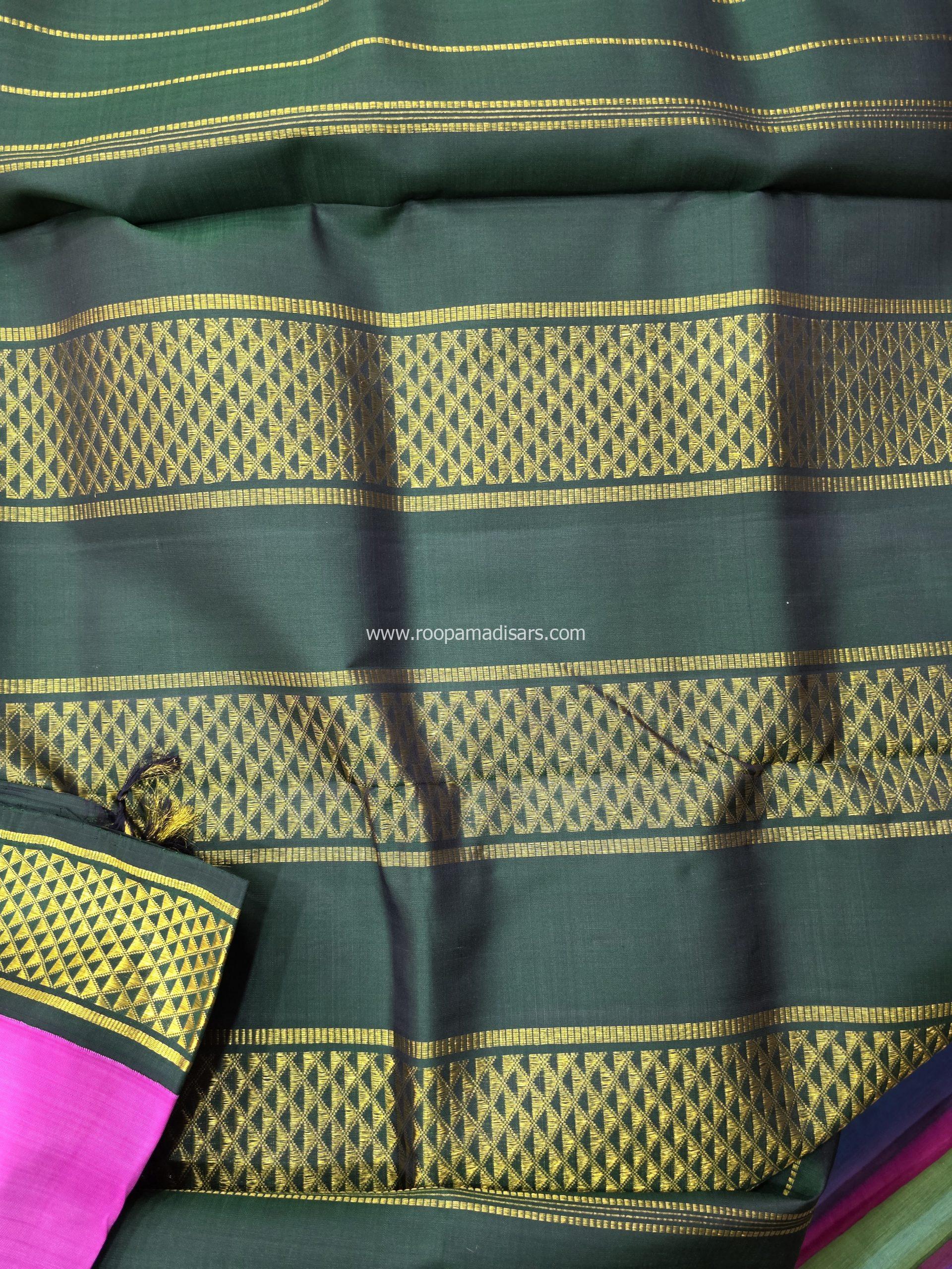 Pure Silk Madisar(with silk mark)-10YARDS PURE SILK PATTU MADISAR KORVAI BORDER WITHOUT BLOUSE PIECE - Image 4