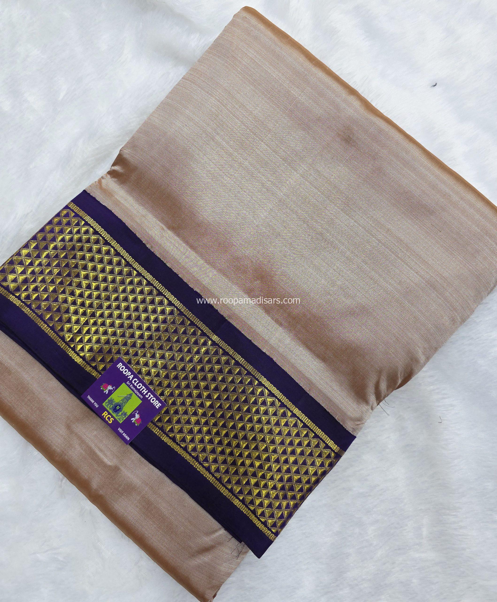 Pure Silk Madisar(with silk mark)-10YARDS PURE SILK PATTU MADISAR KORVAI BORDER WITHOUT BLOUSE PIECE - Image 3
