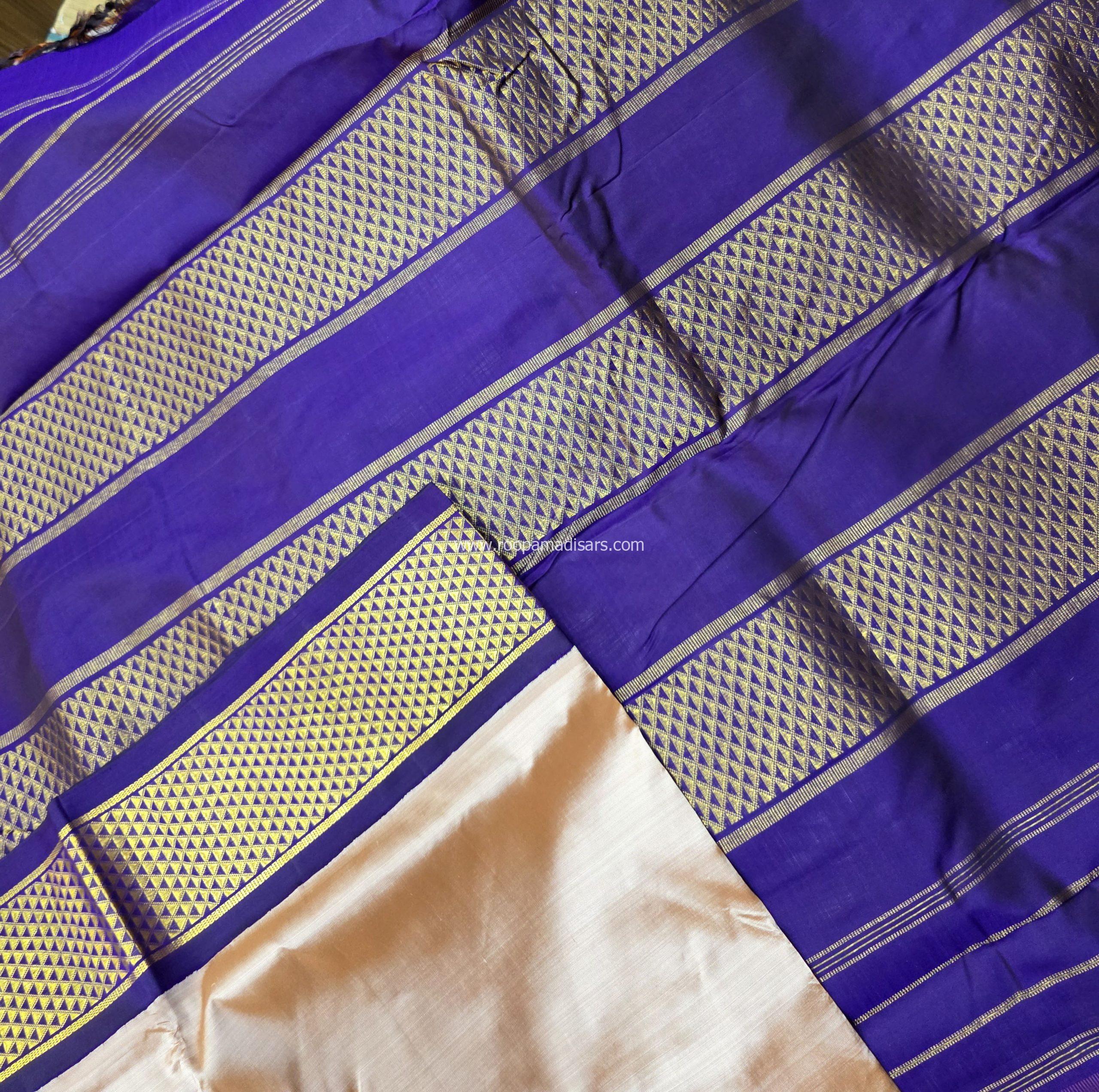 Pure Silk Madisar(with silk mark)-10YARDS PURE SILK PATTU MADISAR KORVAI BORDER WITHOUT BLOUSE PIECE - Image 4