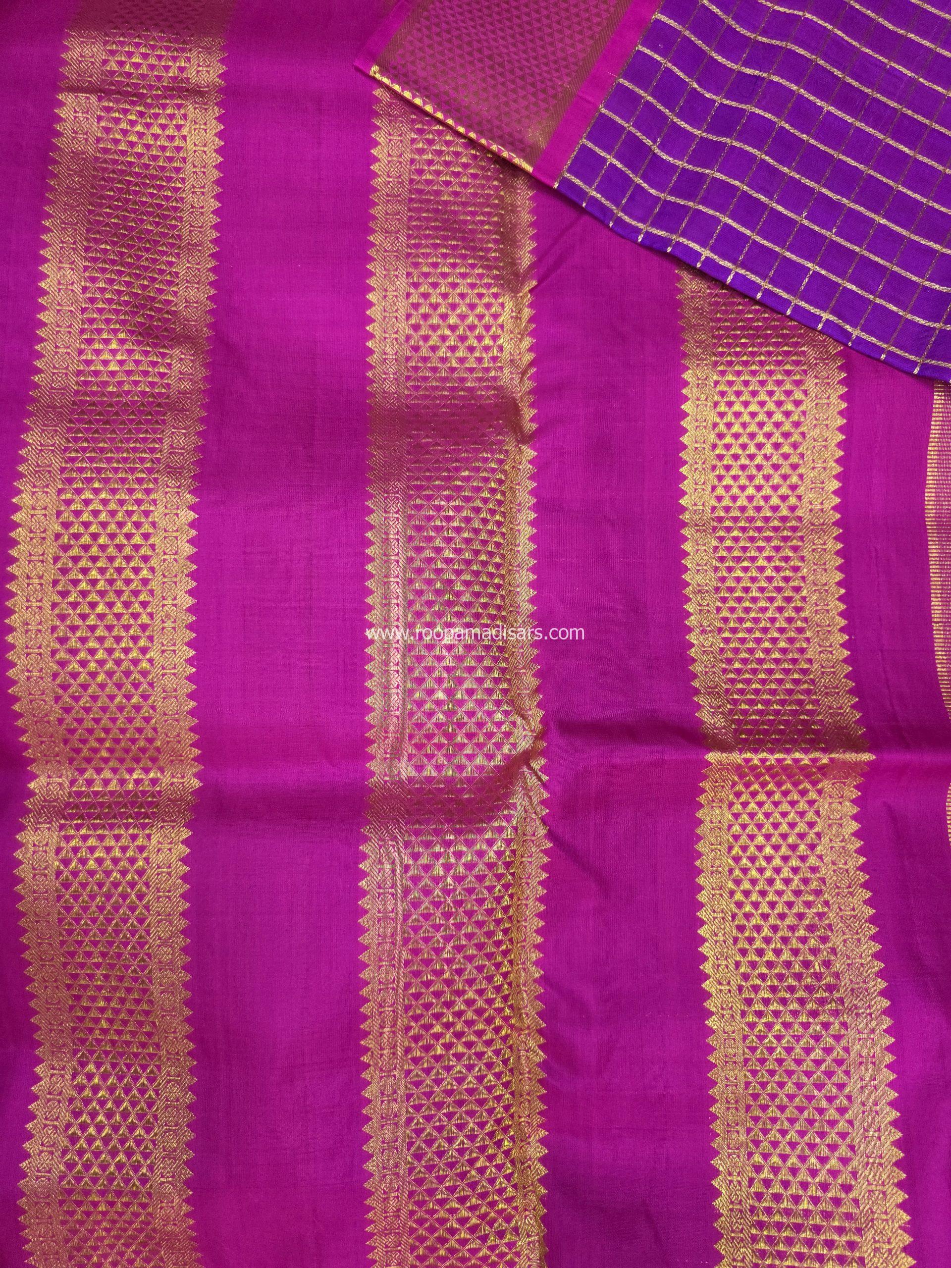 Pure Silk Madisar(with silk mark)-10YARDS PURE SILK PATTU MADISAR KORVAI BORDER WITHOUT BLOUSE PIECE - Image 3